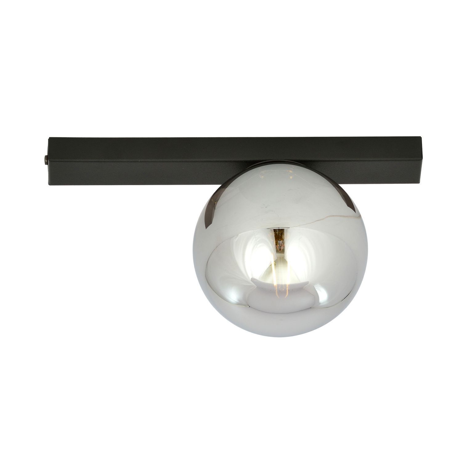 Deckenlampe Rauchglas Metall L: 60 cm Schwarz Graphit E14 Licht, Leuchte, Deckenleuchte