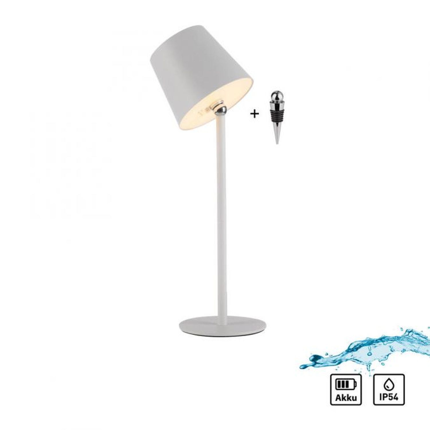 LED Akku Tischlampe Weiß dimmbar Touch 37 cm 320 lm 2 W