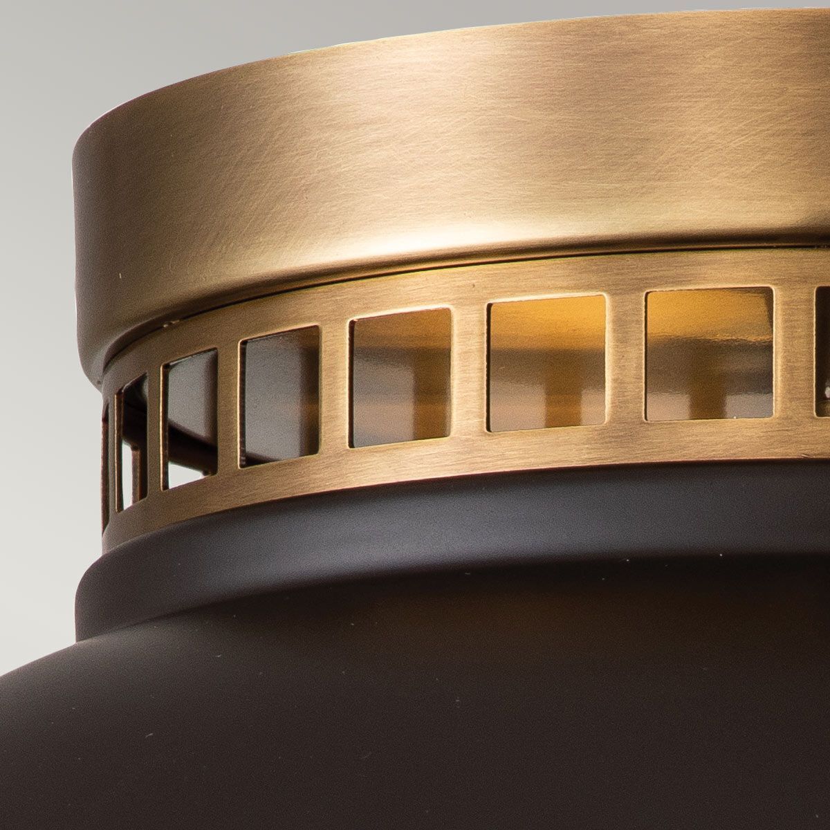 Deckenlampe innen rund Ø 32 cm für 2x E27 in Bronze antik