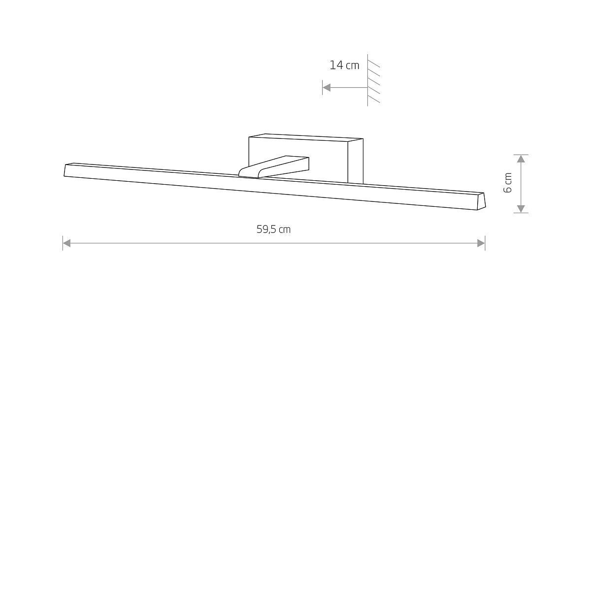 bilderleuchte LED Schwarz 59,5 cm lang warmweiß 3000 K 13 W