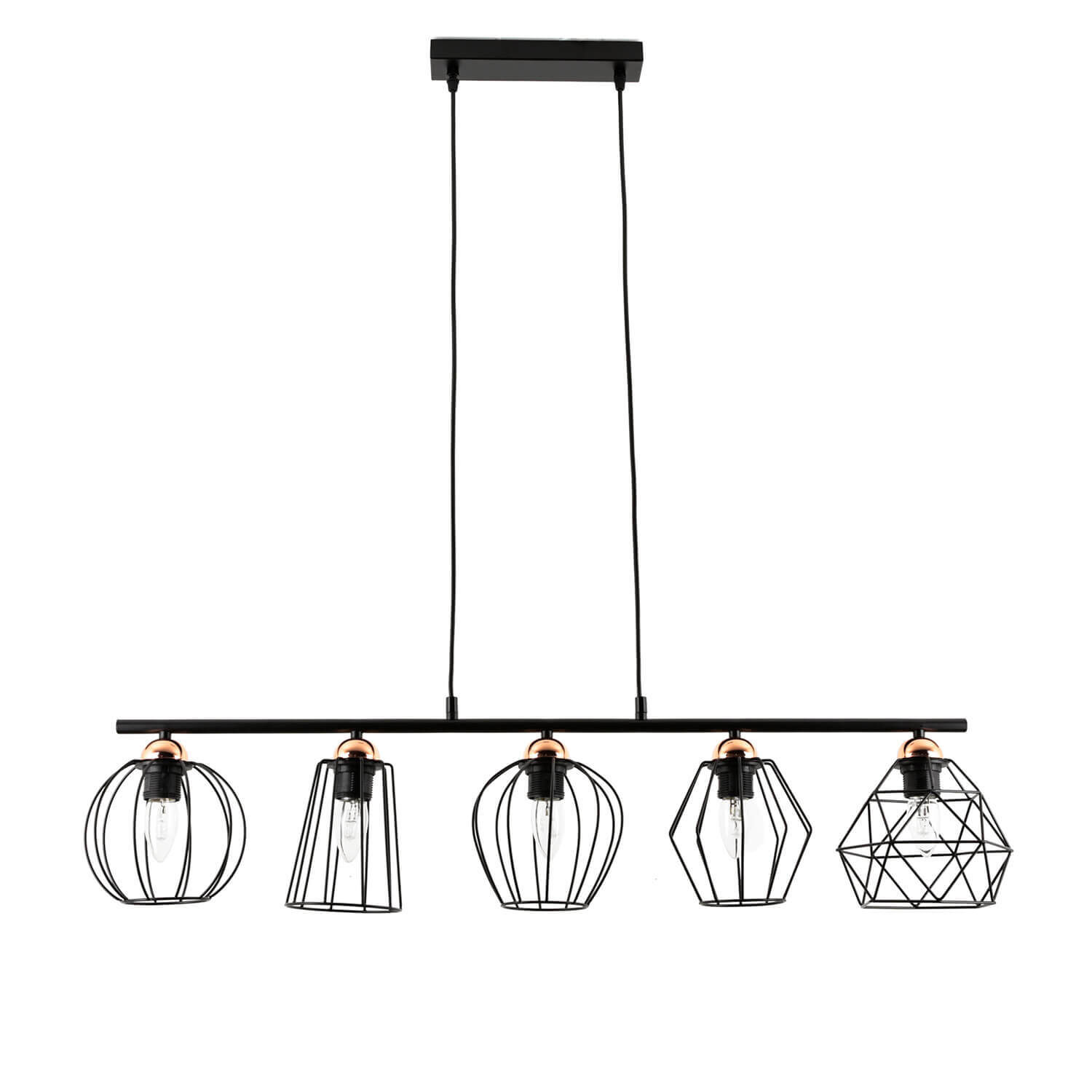 Pendelleuchte Esstisch Schwarz Drahtgestell Schirm Leuchter, Lampe, Leuchte