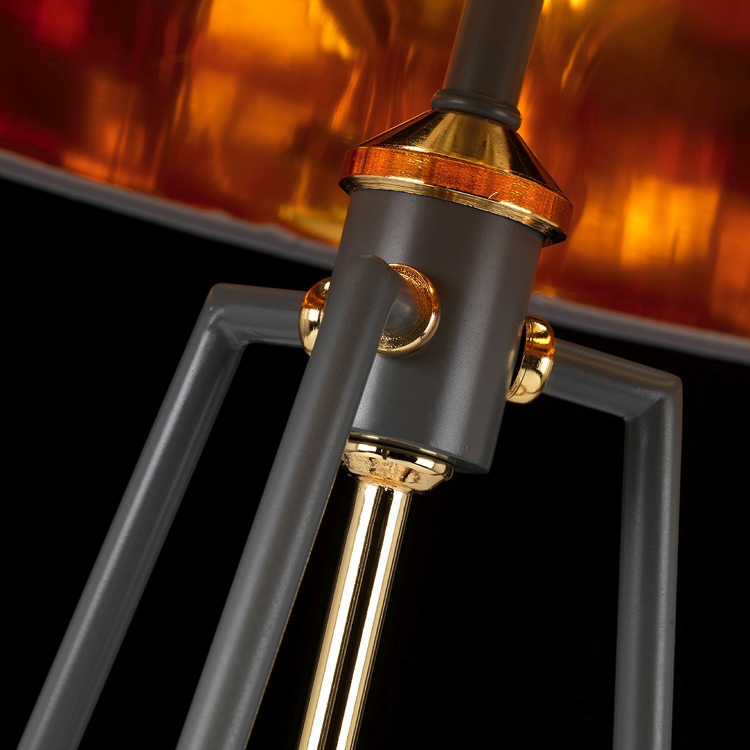 Tischlampe Modern Design in Grau Gold 74 cm hoch E27