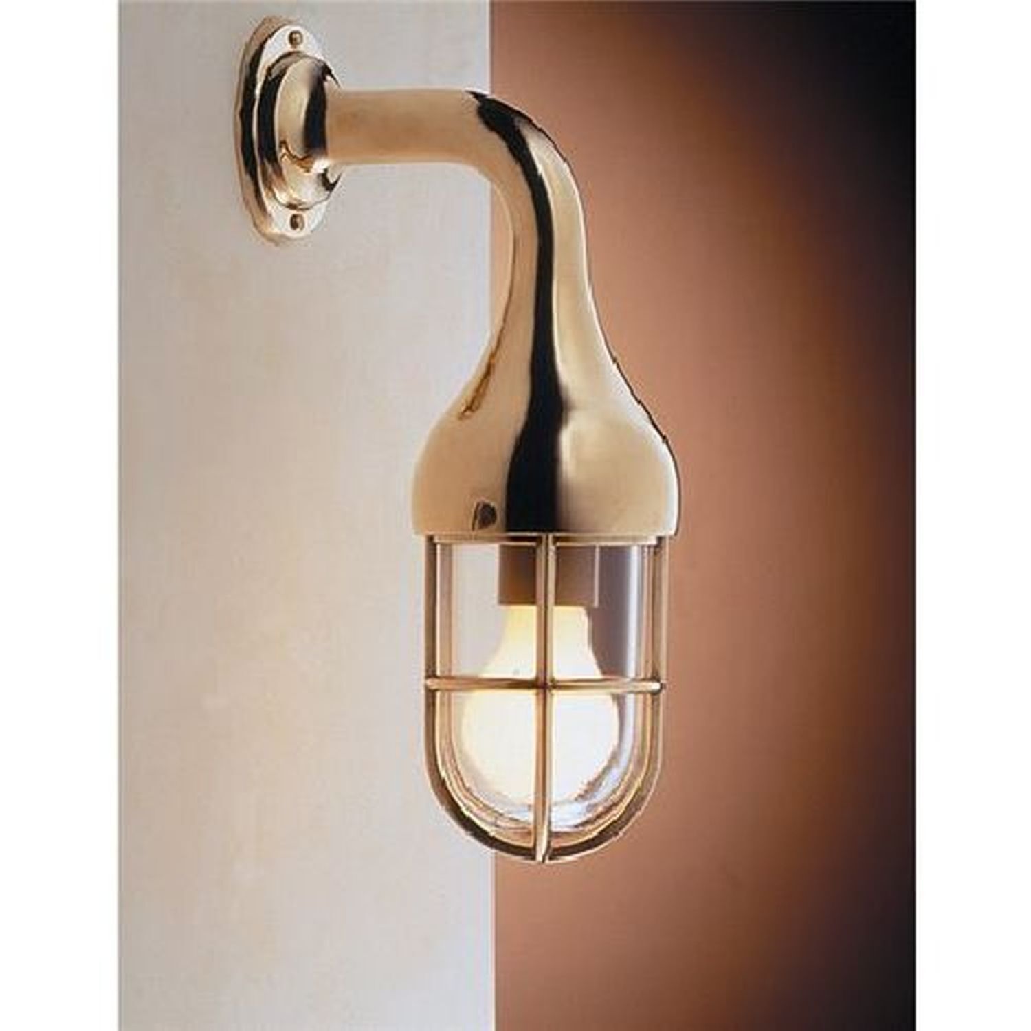 Edle Wandlampe NAPOLI Messing Glas Maritim Antik