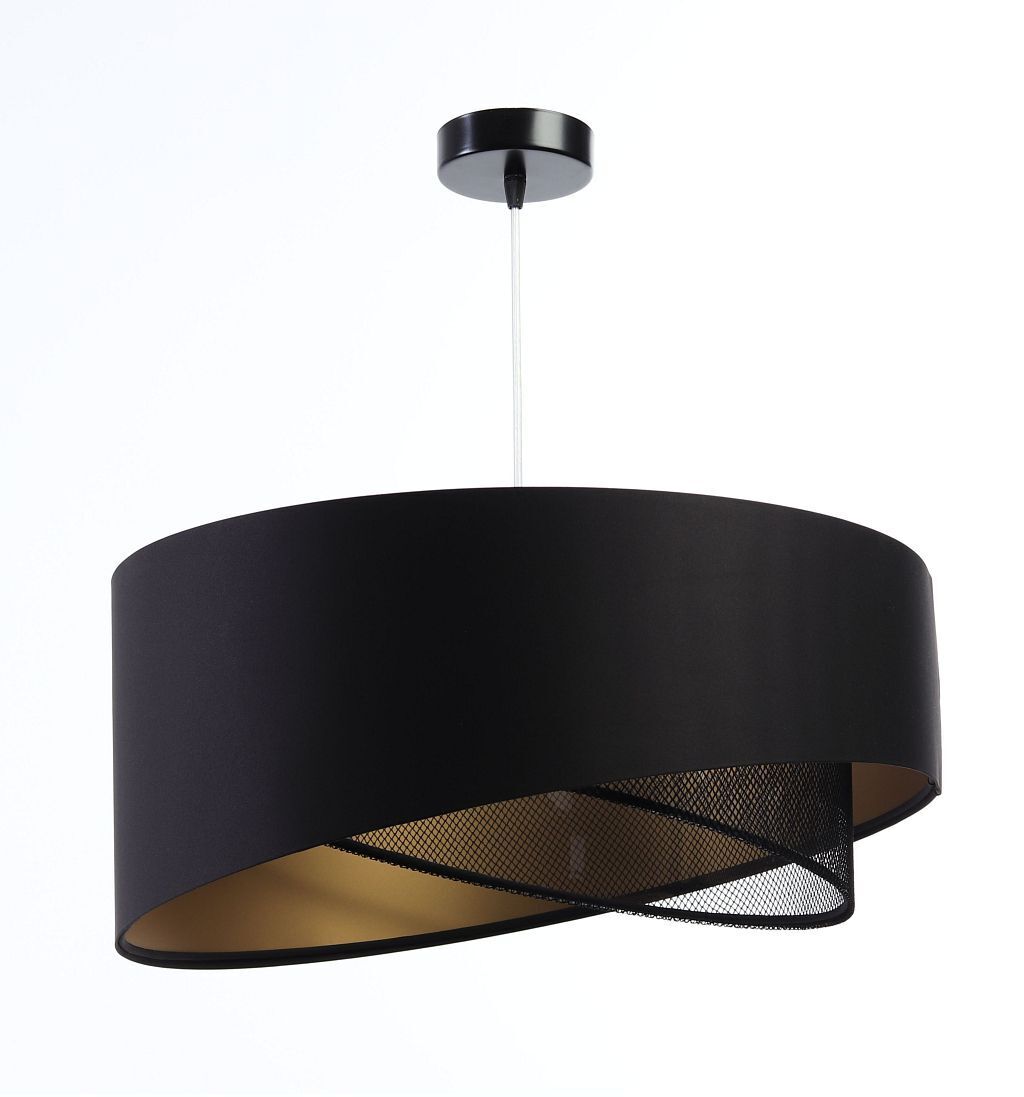 Hängeleuchte Satin Netz Ø 50 cm E27 rund Schwarz Gold