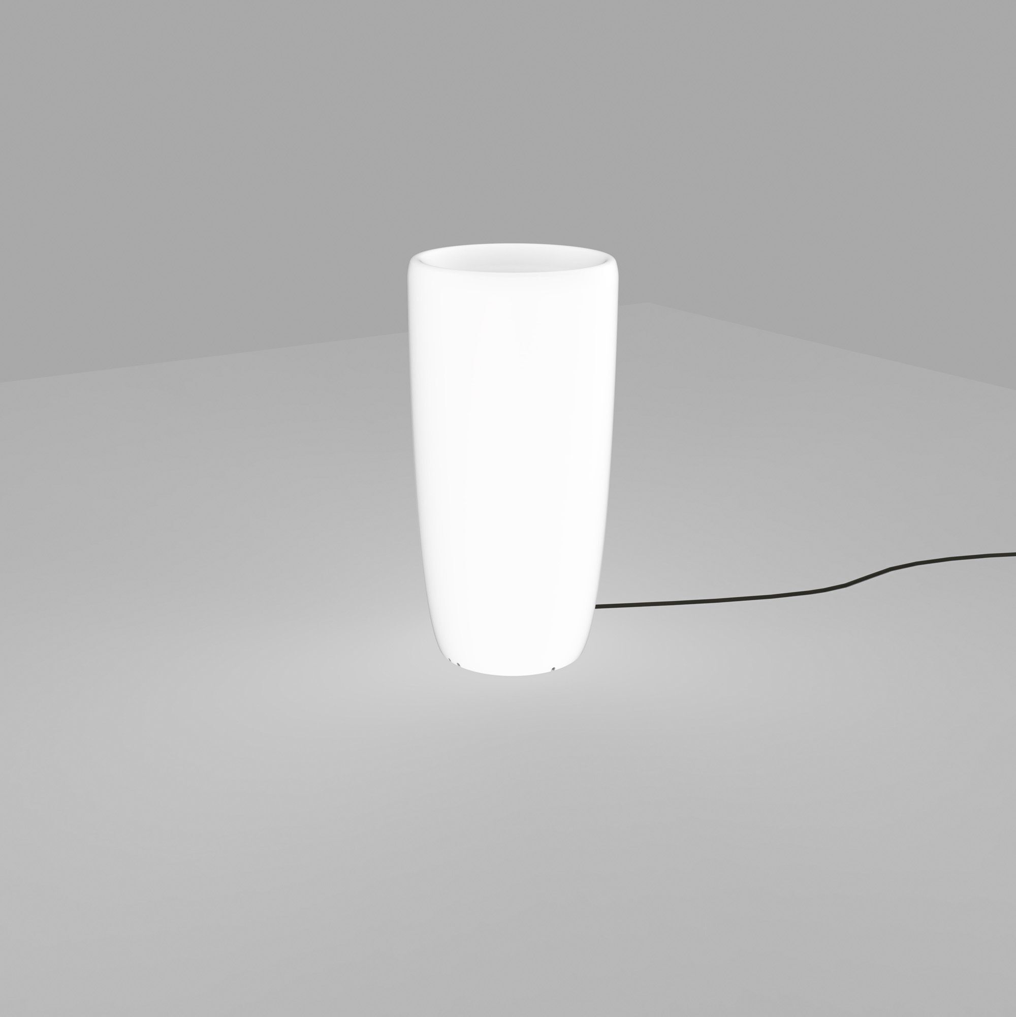 Beleuchteter LED Blumentopf rund hoch