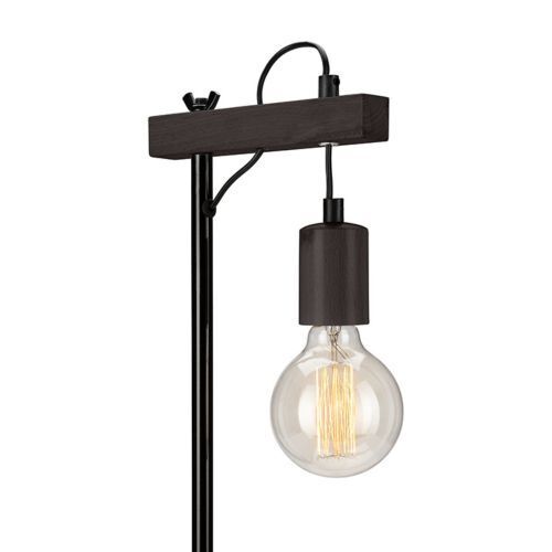 Schwarze Tischleuchte Holz vielseitig 56cm AMIDA