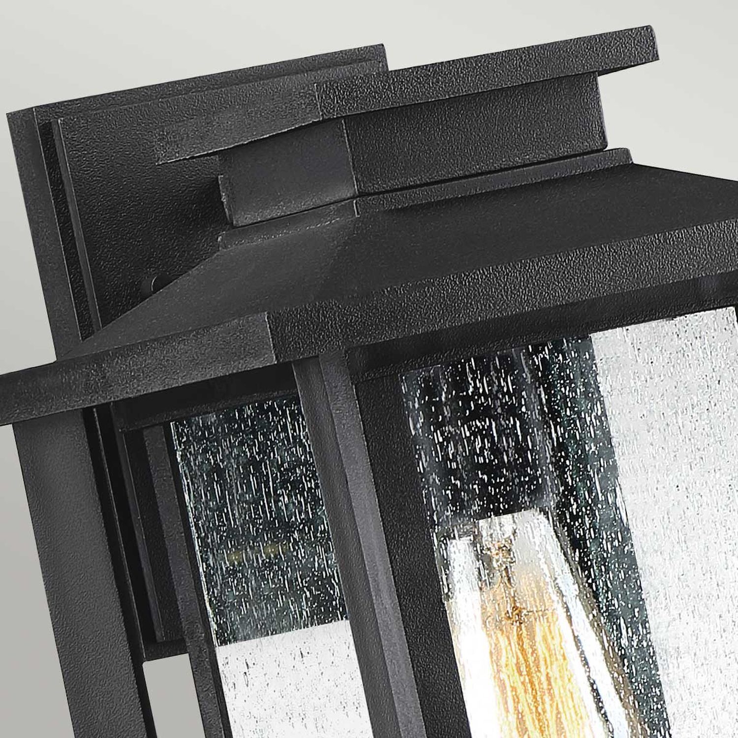 Außenwandlampe Schwarz Vintage E27 IP44 H: 35,7 cm Regenglas