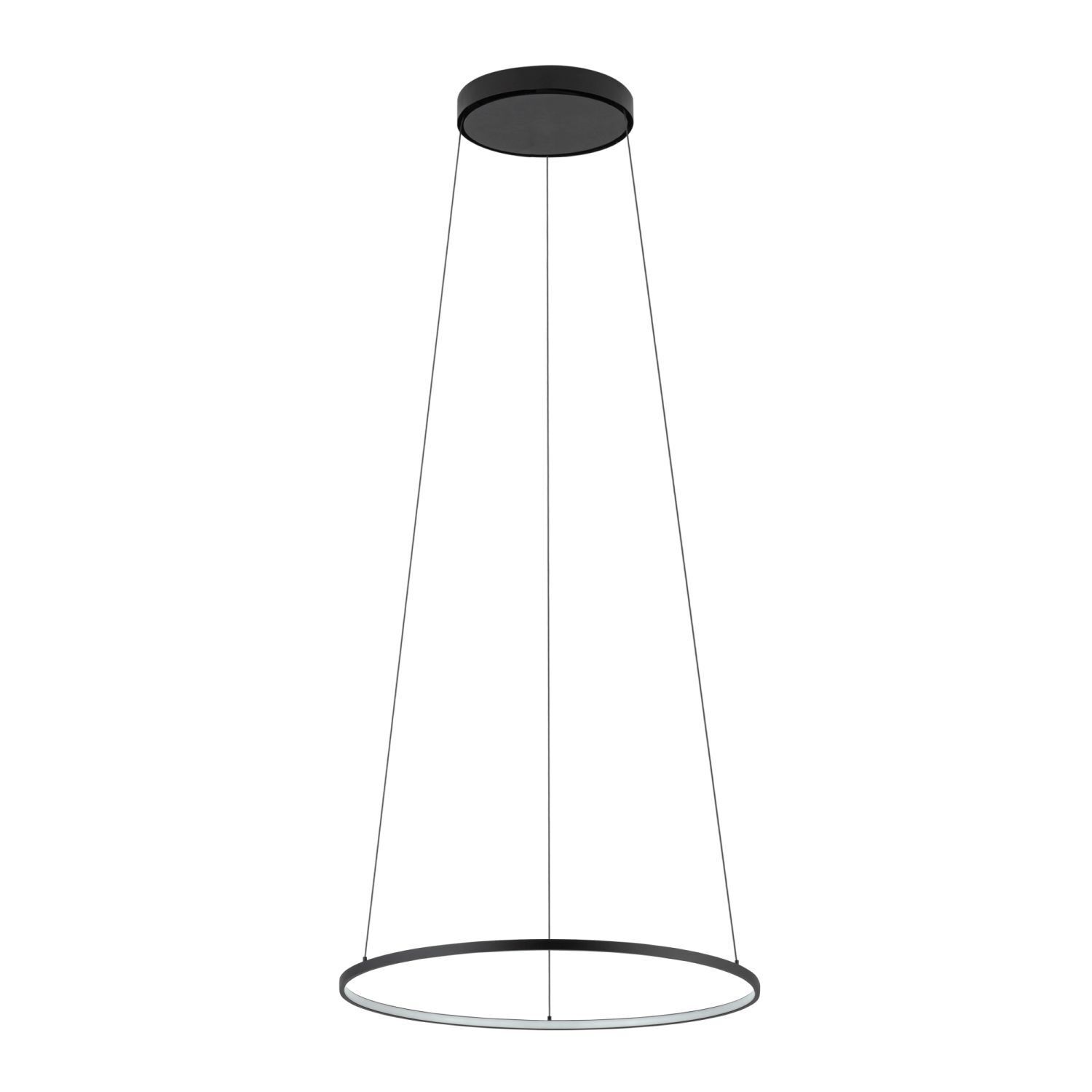 LED Hängeleuchte Metall Ring Ø 45 cm Schwarz 4000 K 600 lm