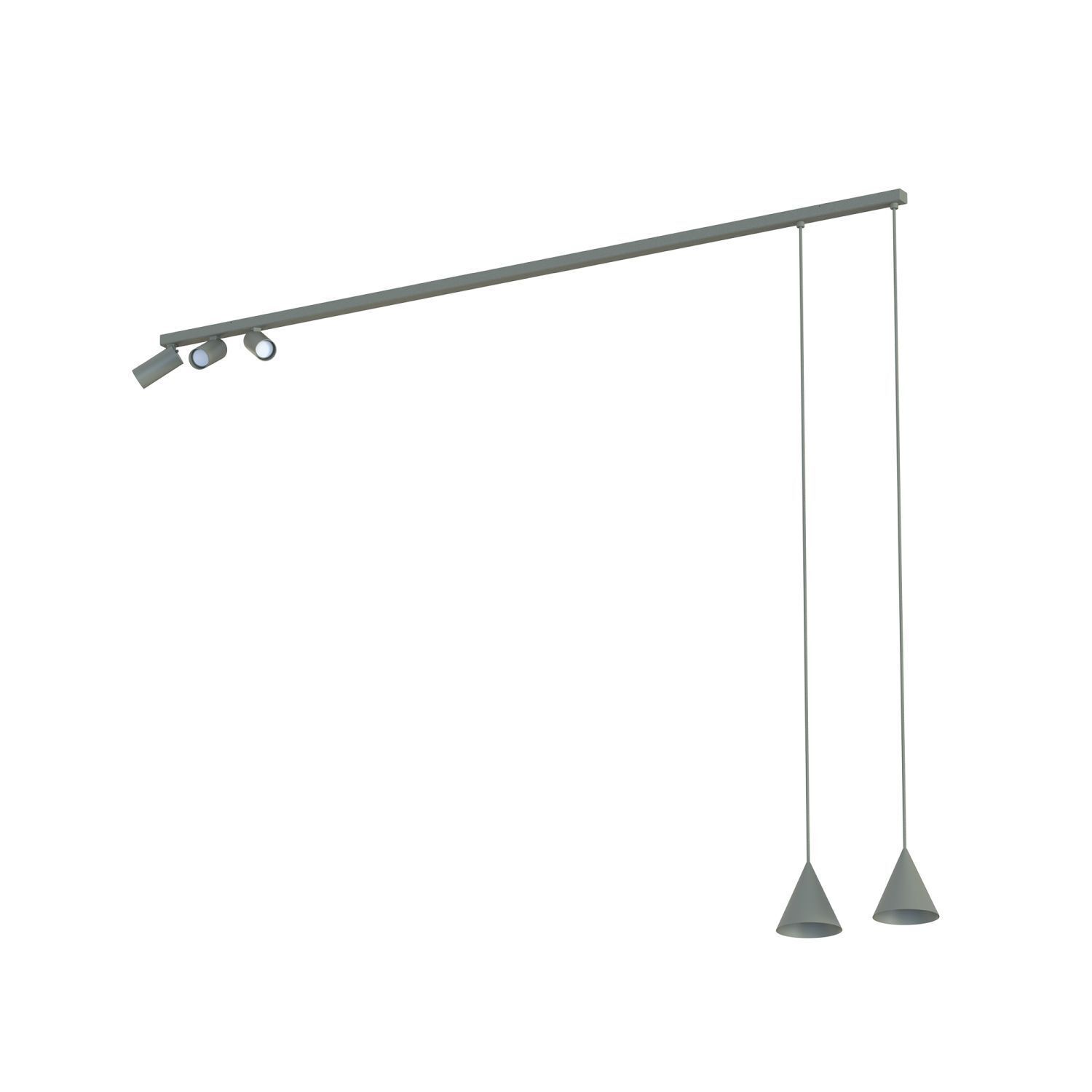 Bewegliche Pendelleuchte Metall Umbra Grau GU10 160 cm