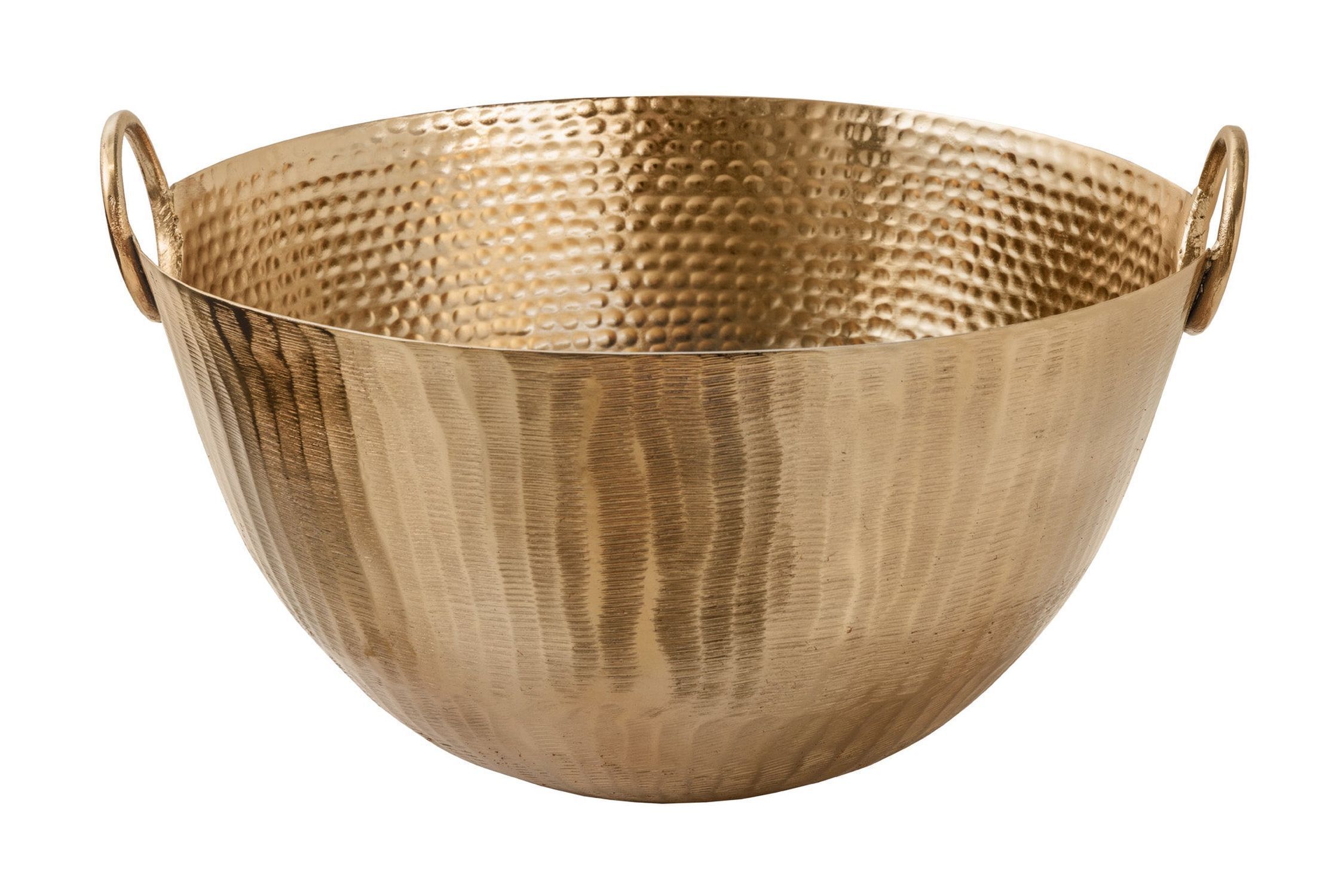 Dekoschale rund Ø 25 cm Hammerschlag in Gold Handarbeit