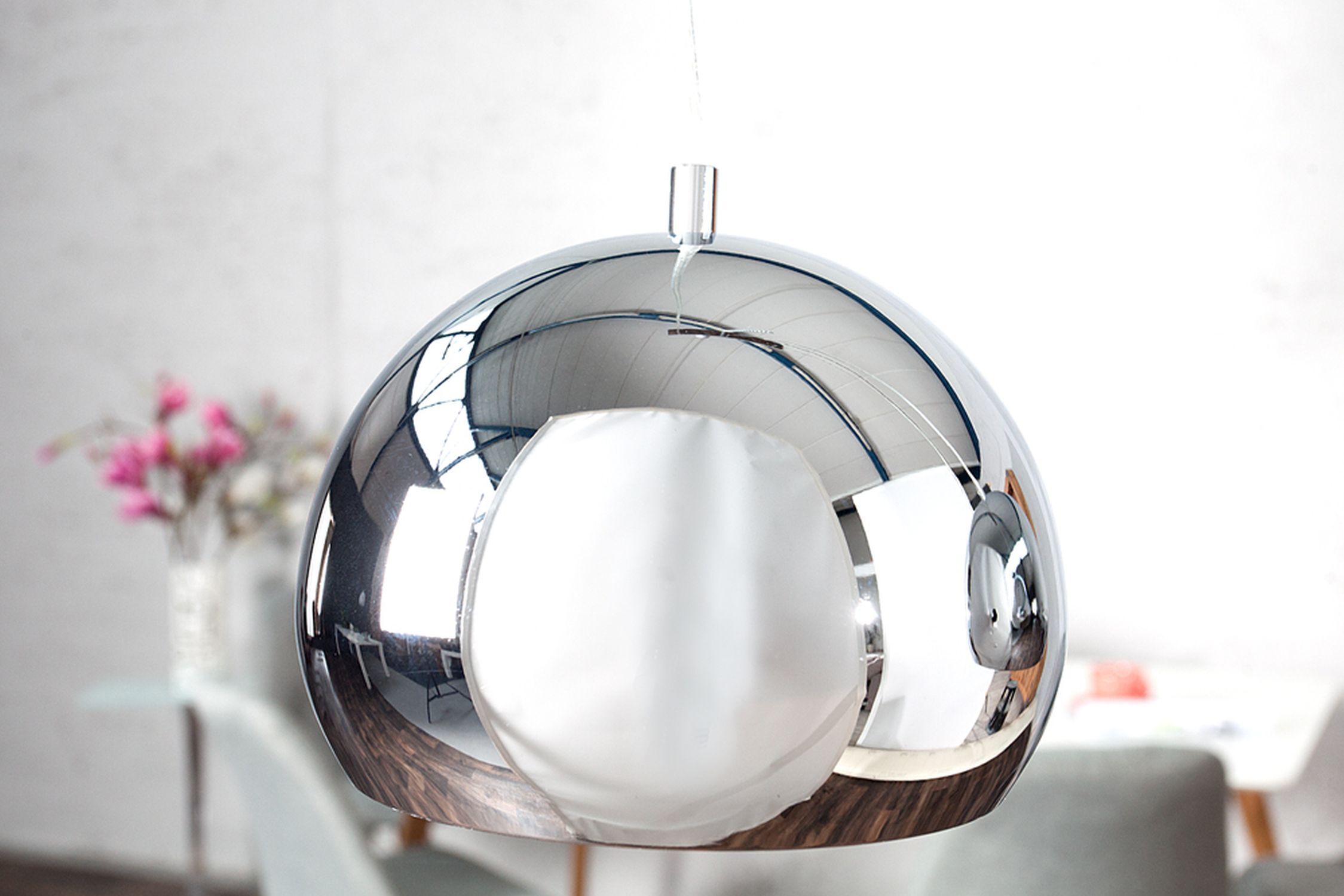 Hängelampe Kugel Chrom Esszimmer Lampe 3-flammig