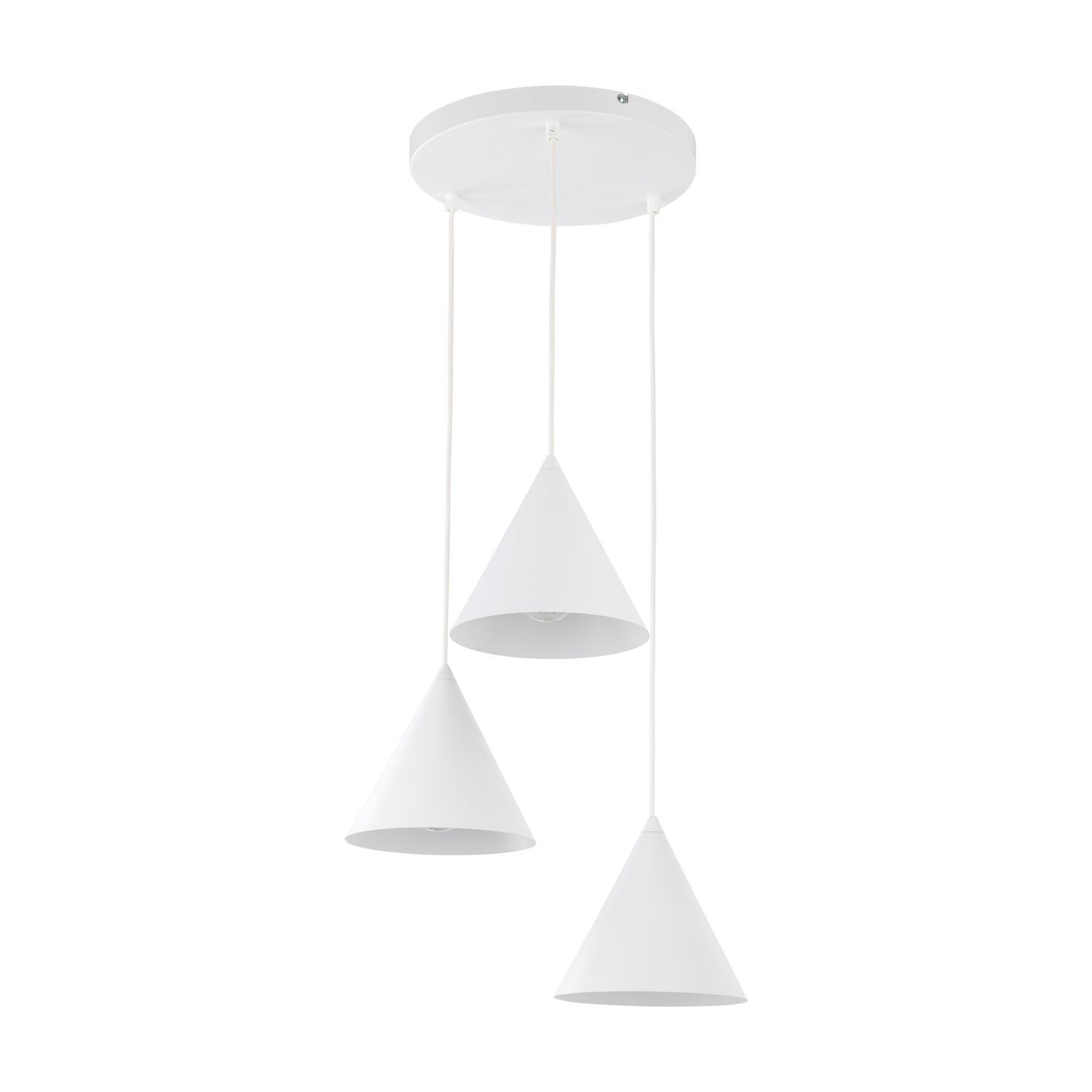 Hängelampe Weiß Metall Ø 42 cm 3-flammig Retro Design