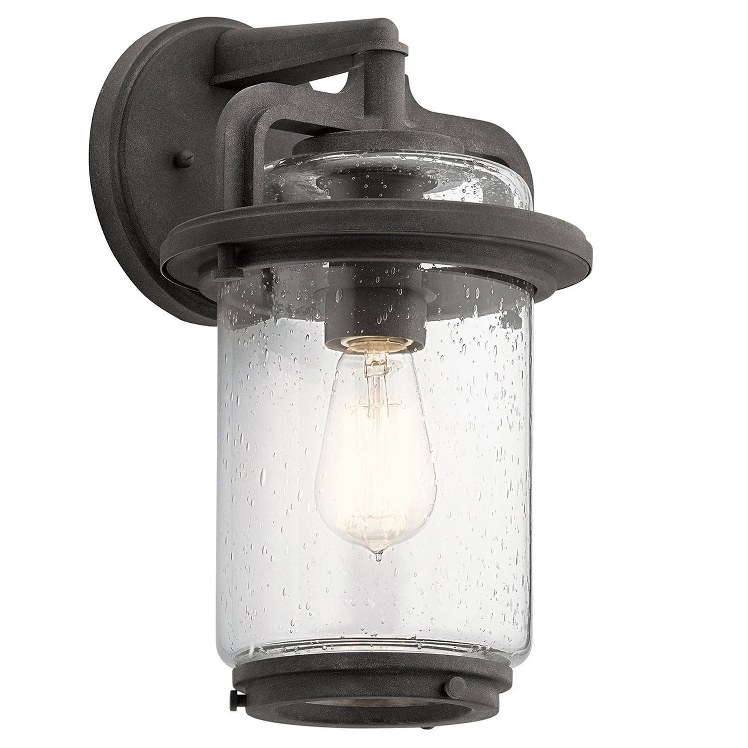 Außenleuchte Wand Glas Aluminium E27 IP44 35,6 cm hoch