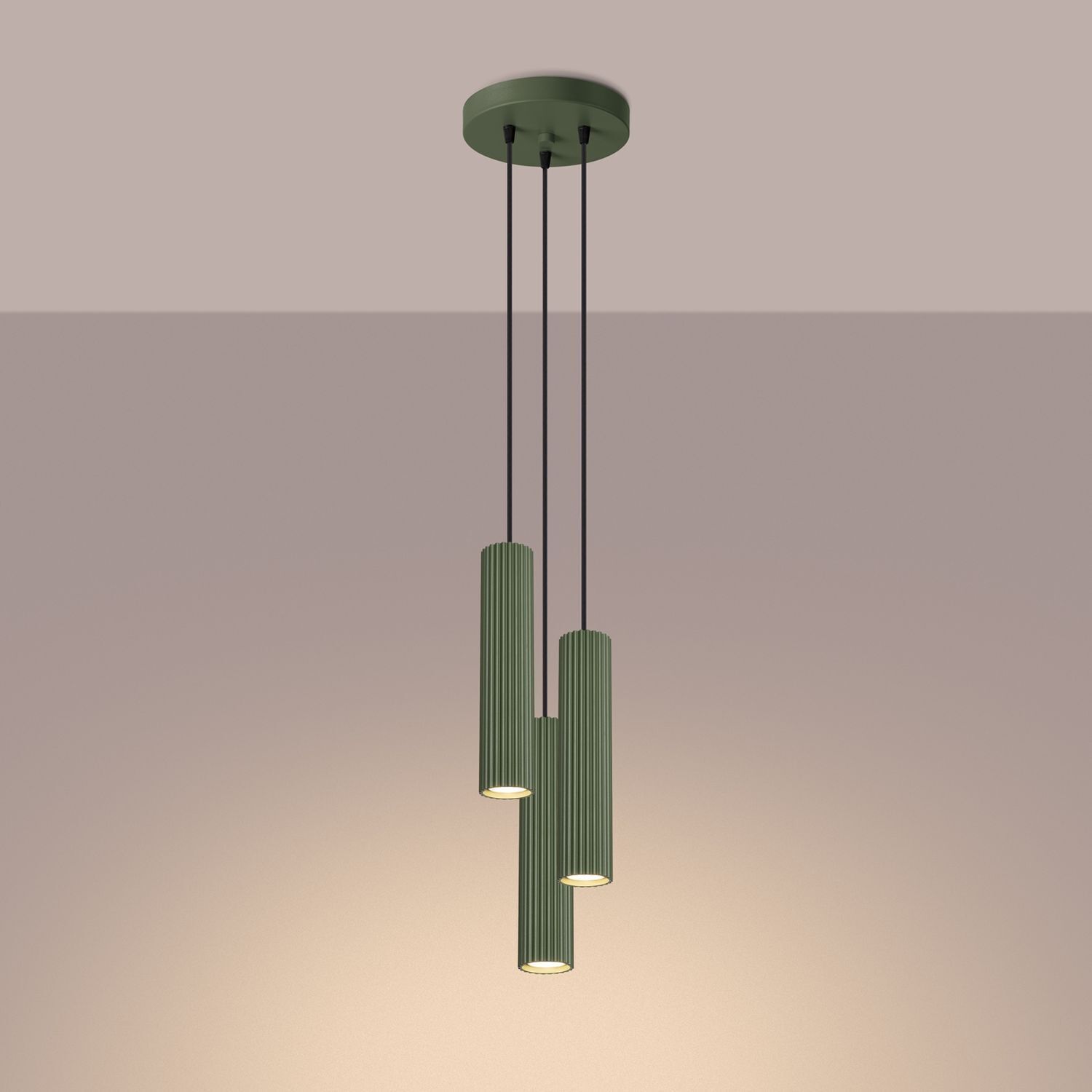 Hängeleuchte verstellbar H: max. 108 cm Grün 3-flammig GU10