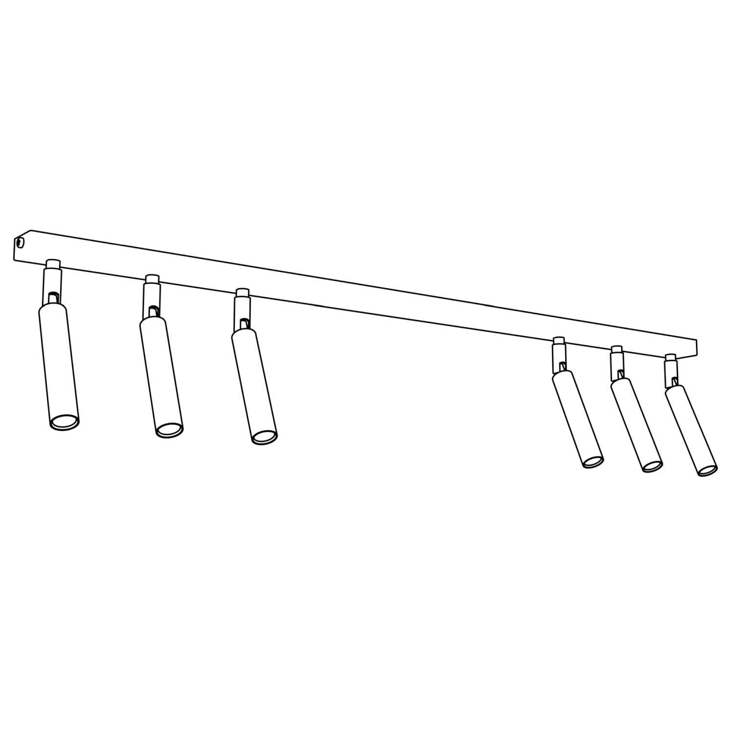 Flexibler Deckenstrahler Metall 90 cm länglich G9 Weiß