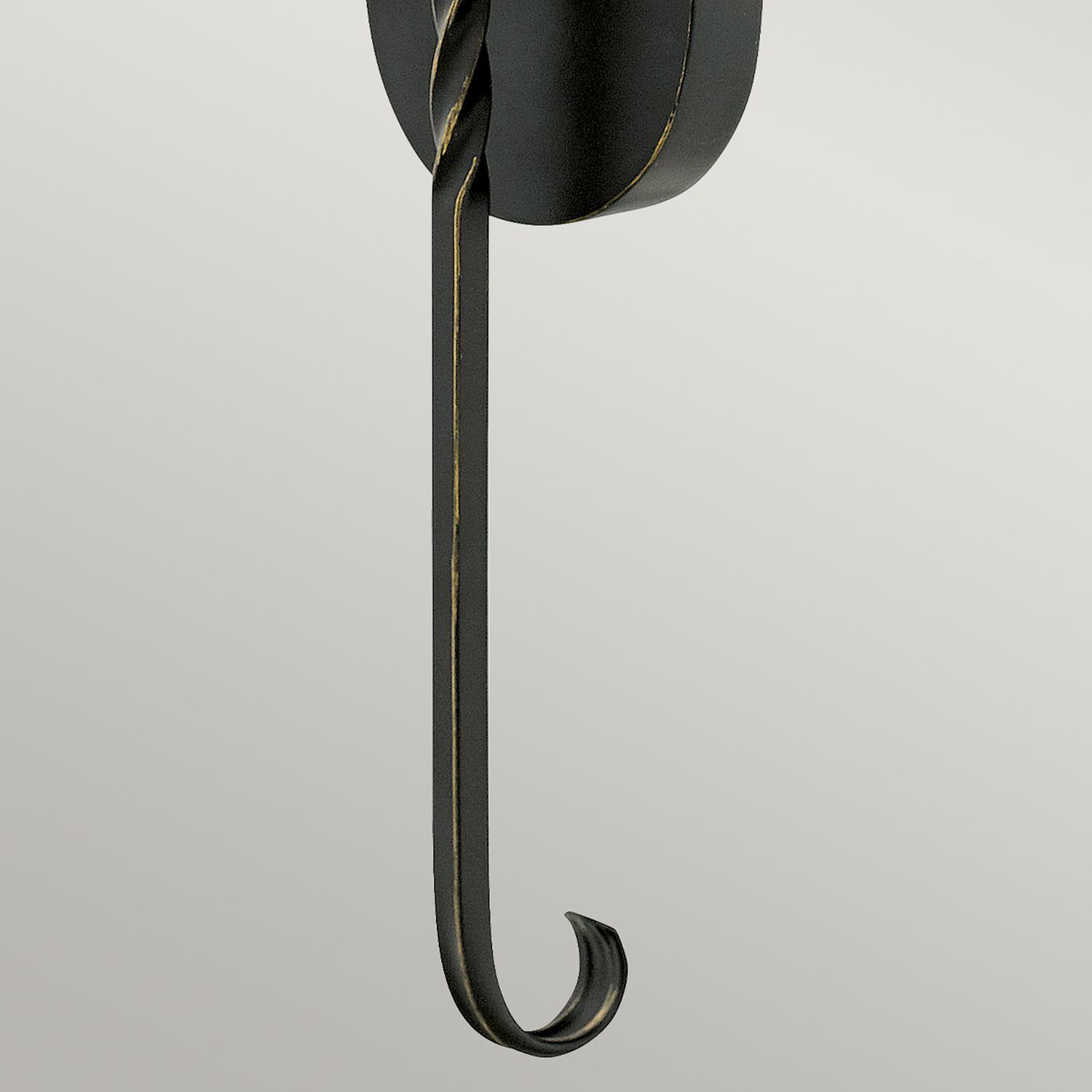 Wandleuchte Glas Metall E27 58,6 cm hoch Schwarz Antik
