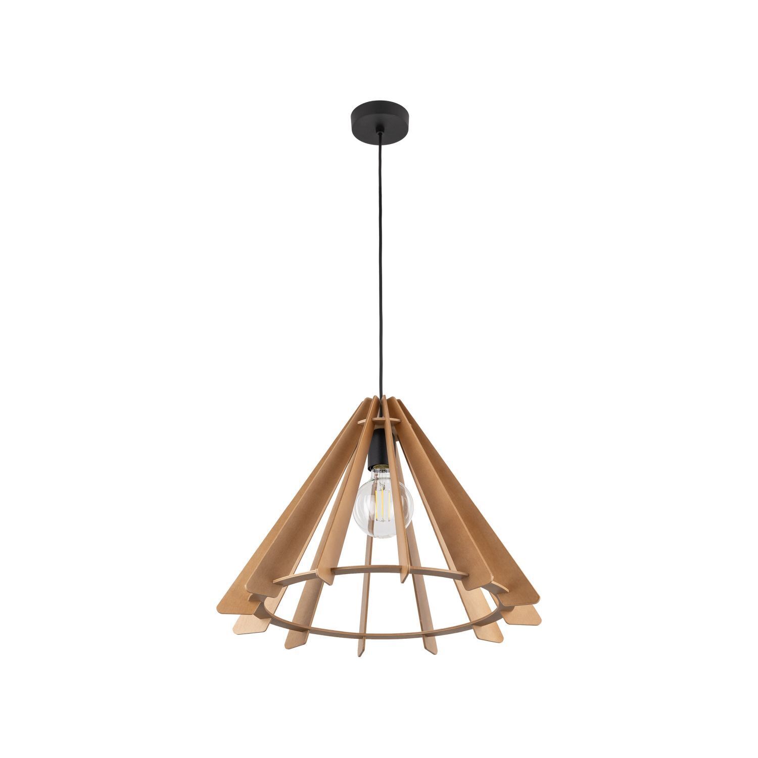 Hängeleuchte Holz E27 Ø 50 cm H: max. 160 cm verstellbar