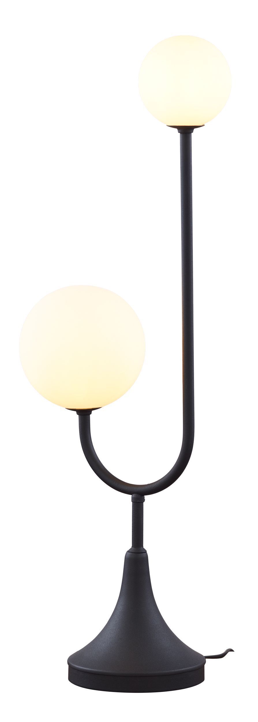 Tischlampe blendarm Metall Glas 73 cm Schwarz G9 Modern