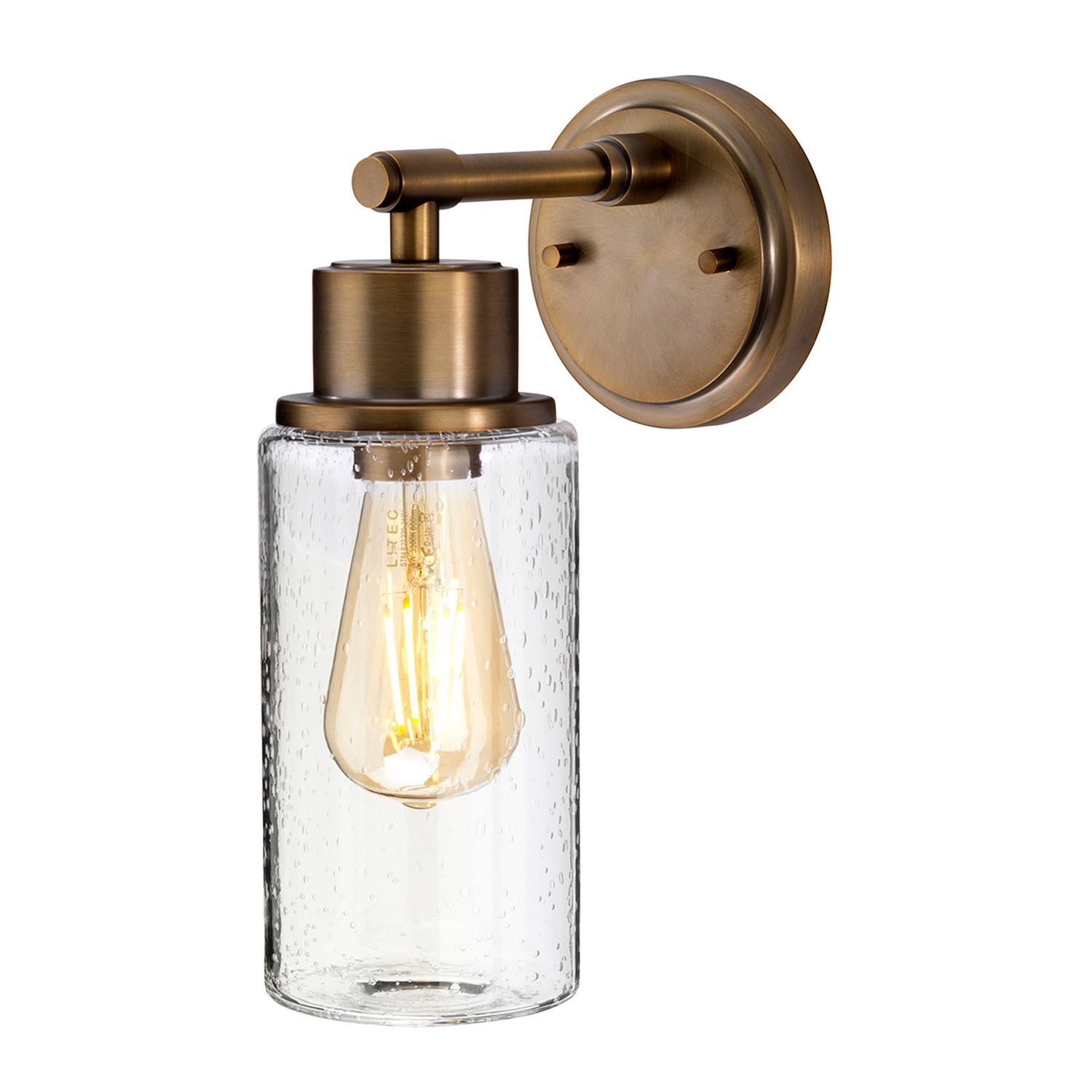 Premium Badlampe JUNIS in Messing Regenglas IP44 Leuchte, Krug