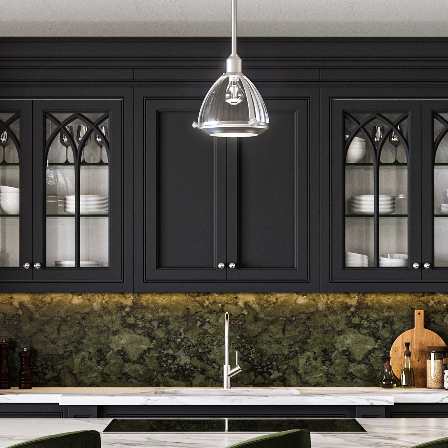 Pendelleuchte Riffelglas D: 24,8 cm H: max. 107,6 cm Drinnen, Innenarchitektur, Lampe, Sinken, Waschbeckenhahn