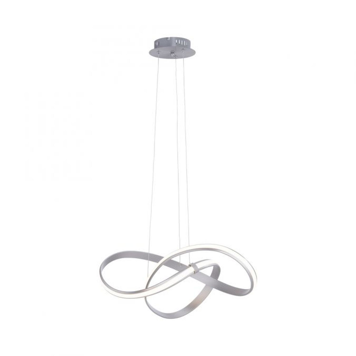Geschwungene LED Pendelleuchte in Stahl 3000 K dimmbar