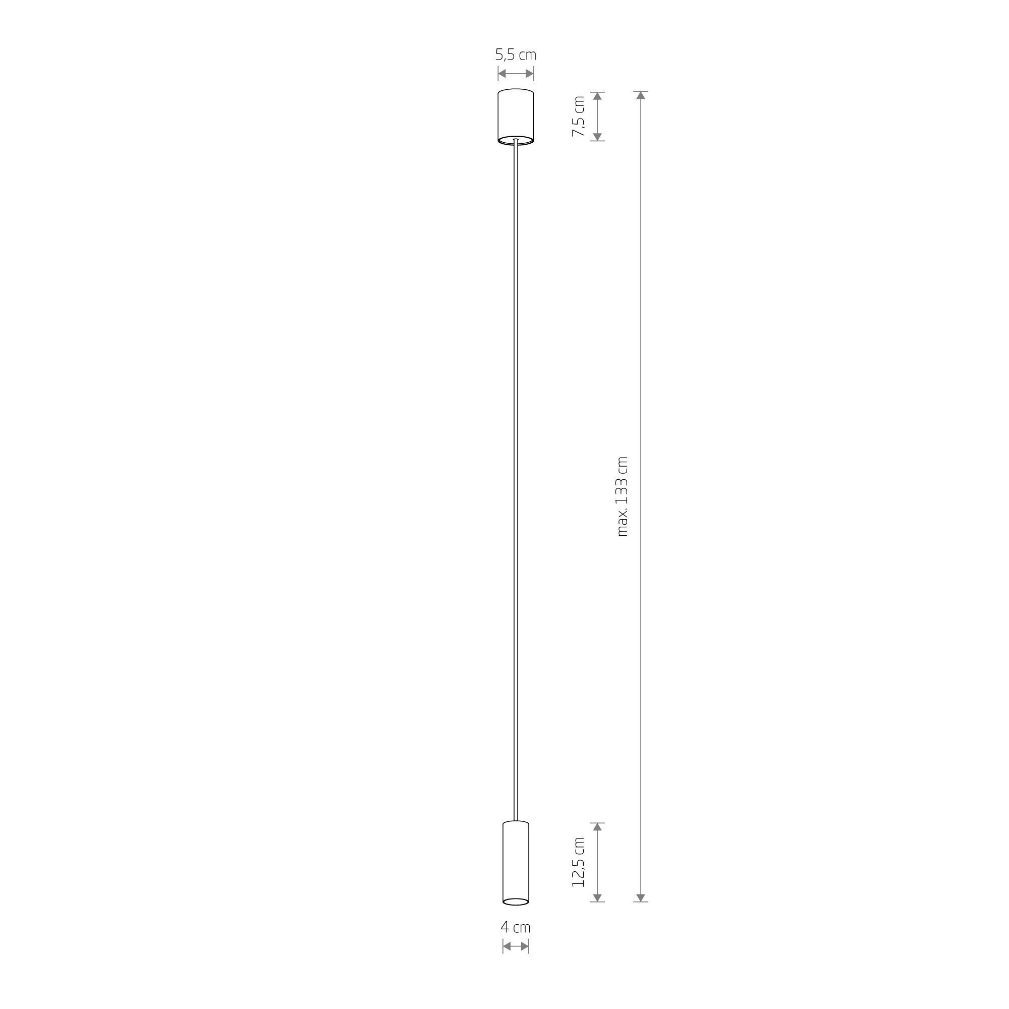 Pendelleuchte Ø 4 cm GU10 R35 Weiß Metall verstellbar Hängeleuchte, Pendelleuchte, Lichtkörper, Kabelleuchte, Minimalistisch