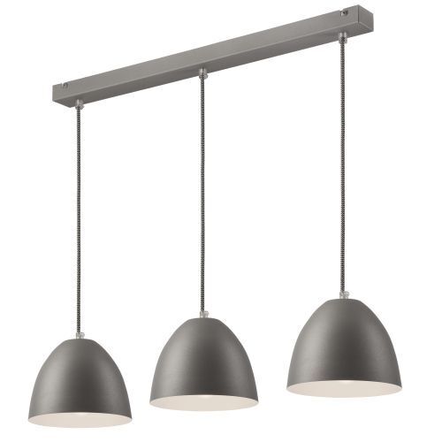 Pendelleuchte Silber Metall 3-flmg Retro Esstisch