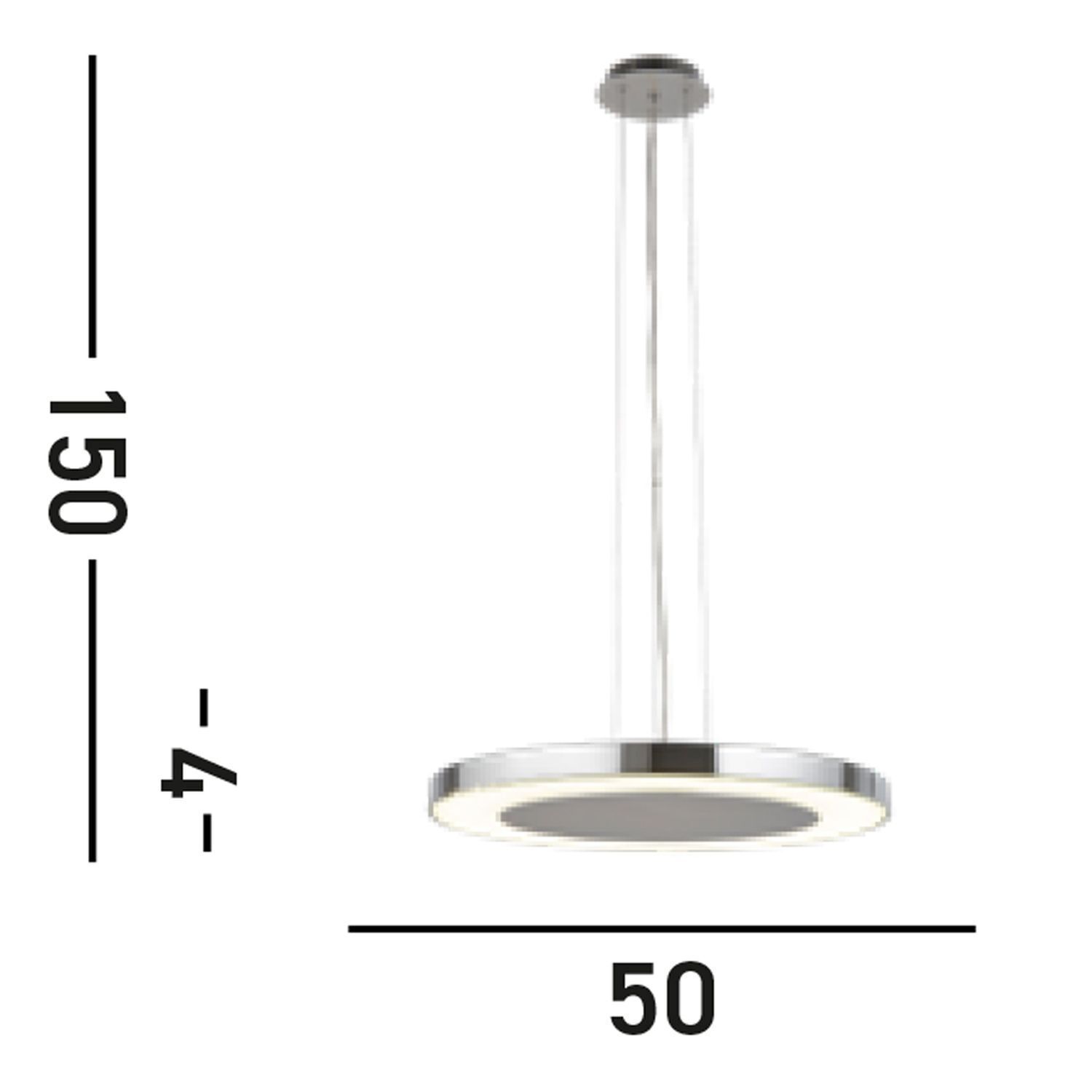 Stylische LED Pendelleuchte Metall Glas Ø50 cm in Chrom