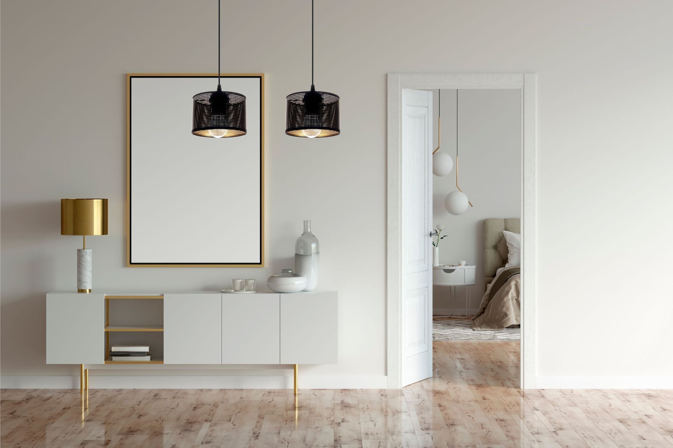 Drinnen, Innenarchitektur, Lampe, Anrichte, Fußboden