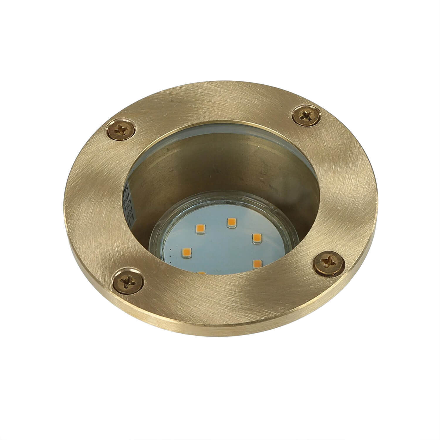 Messing Einbauleuchte rund IP54 GU10 außen Ø10,5cm