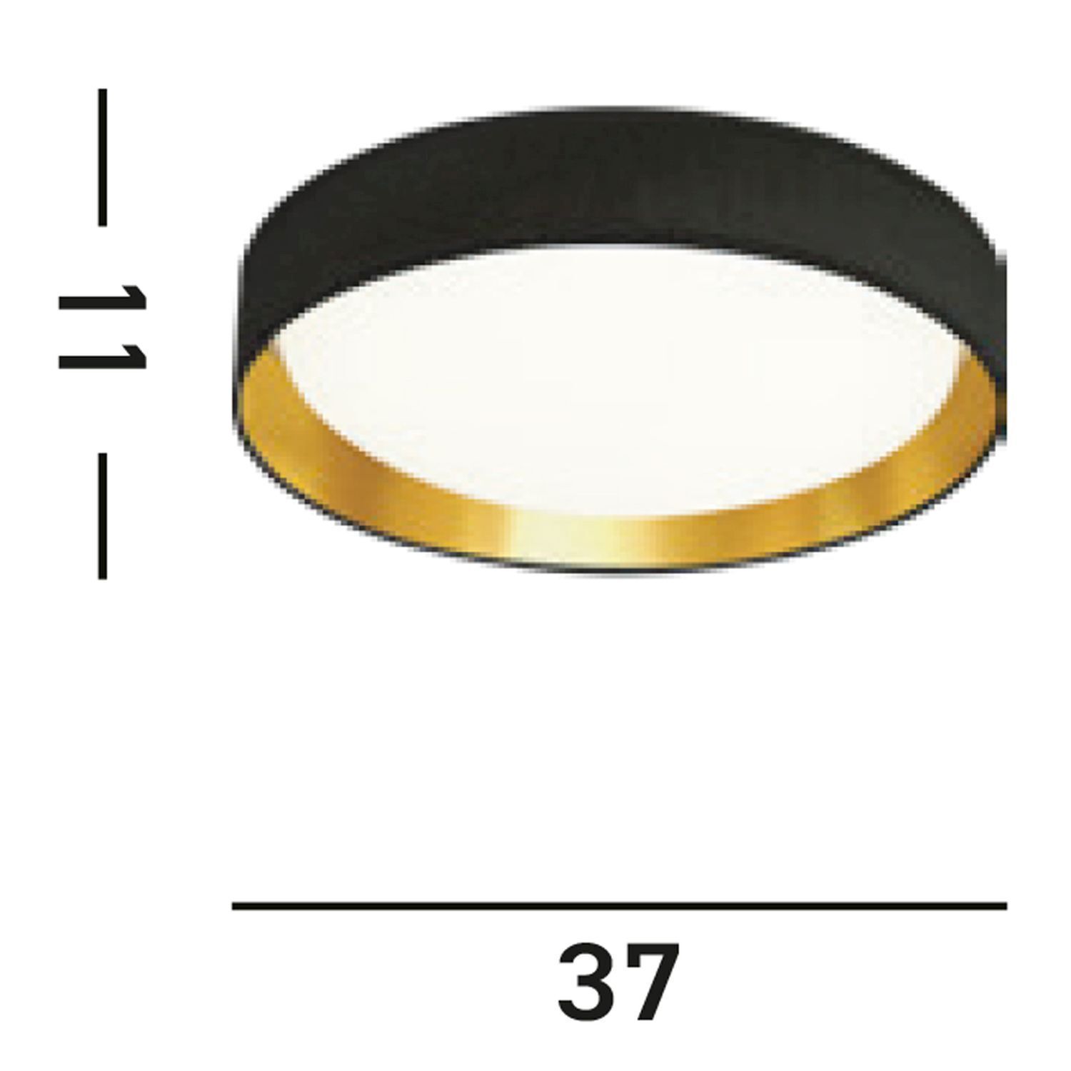 Stilvolle LED Deckenlampe Ø37 cm 3000 K in Schwarz Gold