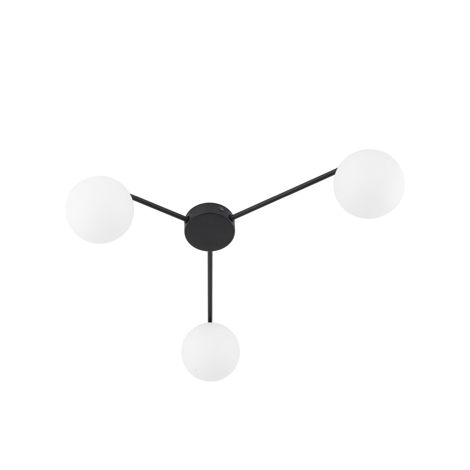 Deckenlampe Glas Metall L: 56,5 cm G9 Schwarz Weiß 3-flammig Deckenlampe Glas Metall L: 56,5 cm G9 Schwarz Weiß 3-flammig