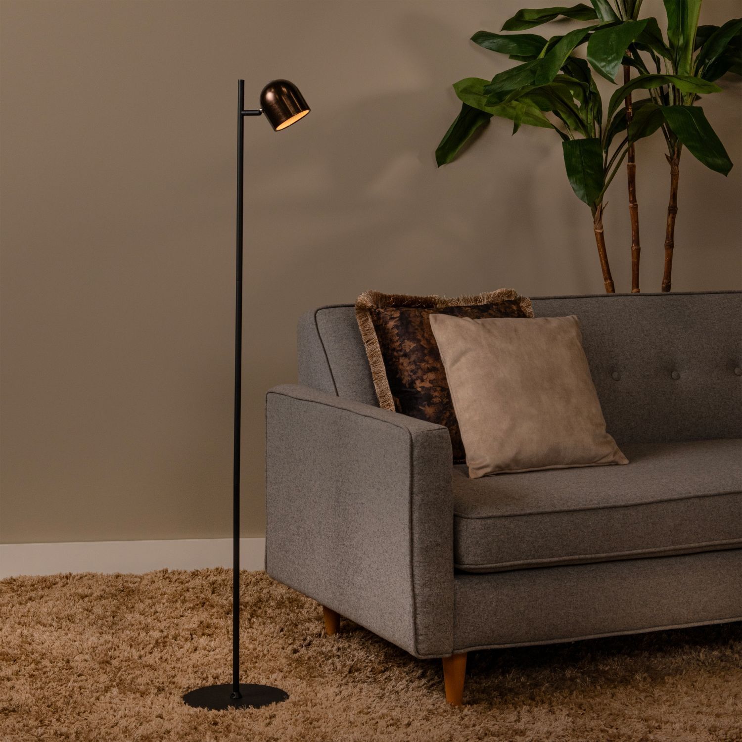 LED Akku Stehleuchte Braun 3000 K H:137 cm edel Lampe, Stehlampe