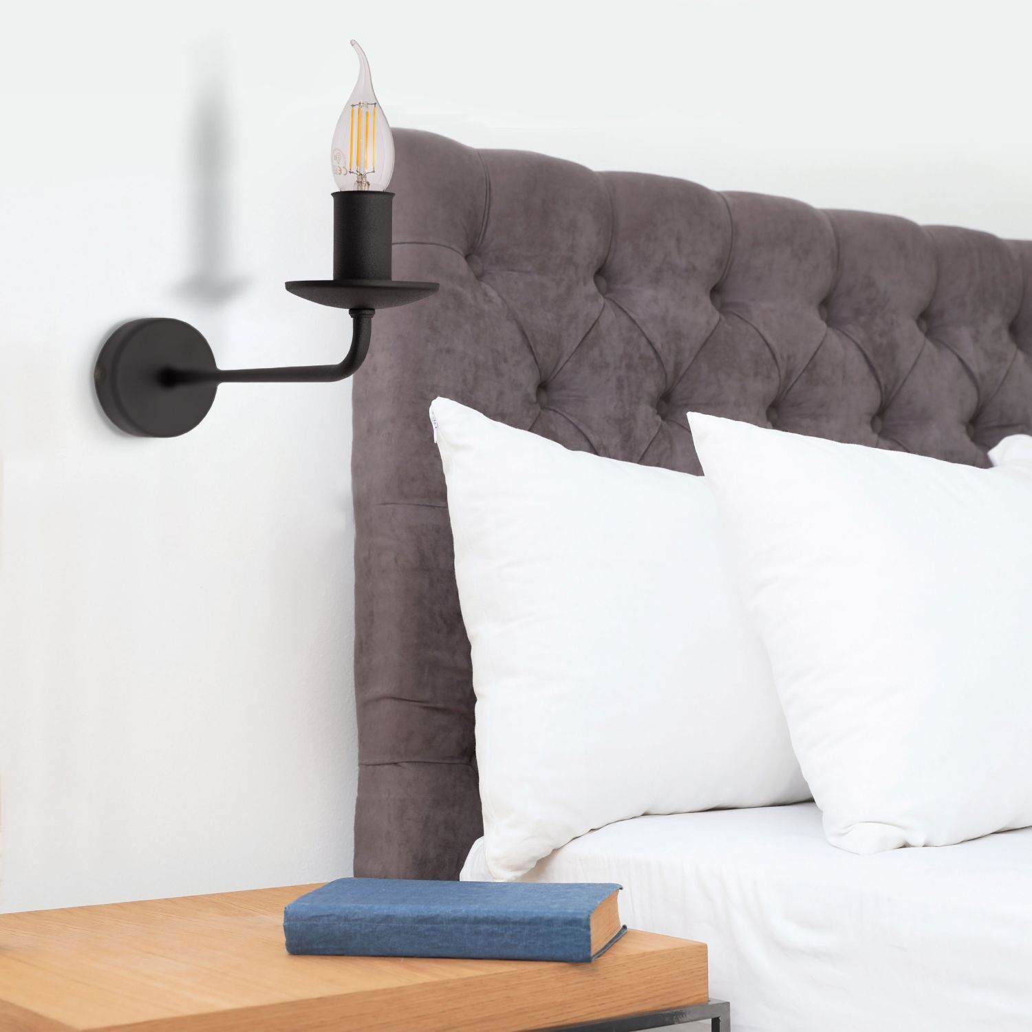 Wandlampe Rustikal Metall Schwarz für E27 dekorativ