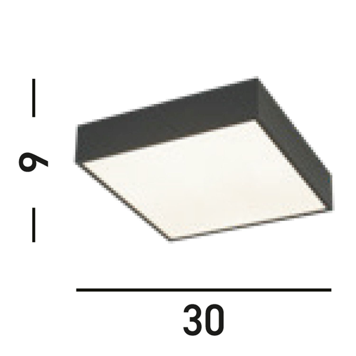 LED Deckenleuchte Aluminium IP44 B:30 cm Schwarz Weiß