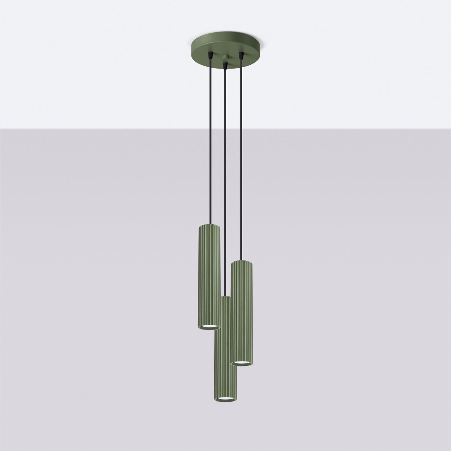 Hängeleuchte verstellbar H: max. 108 cm Grün 3-flammig GU10