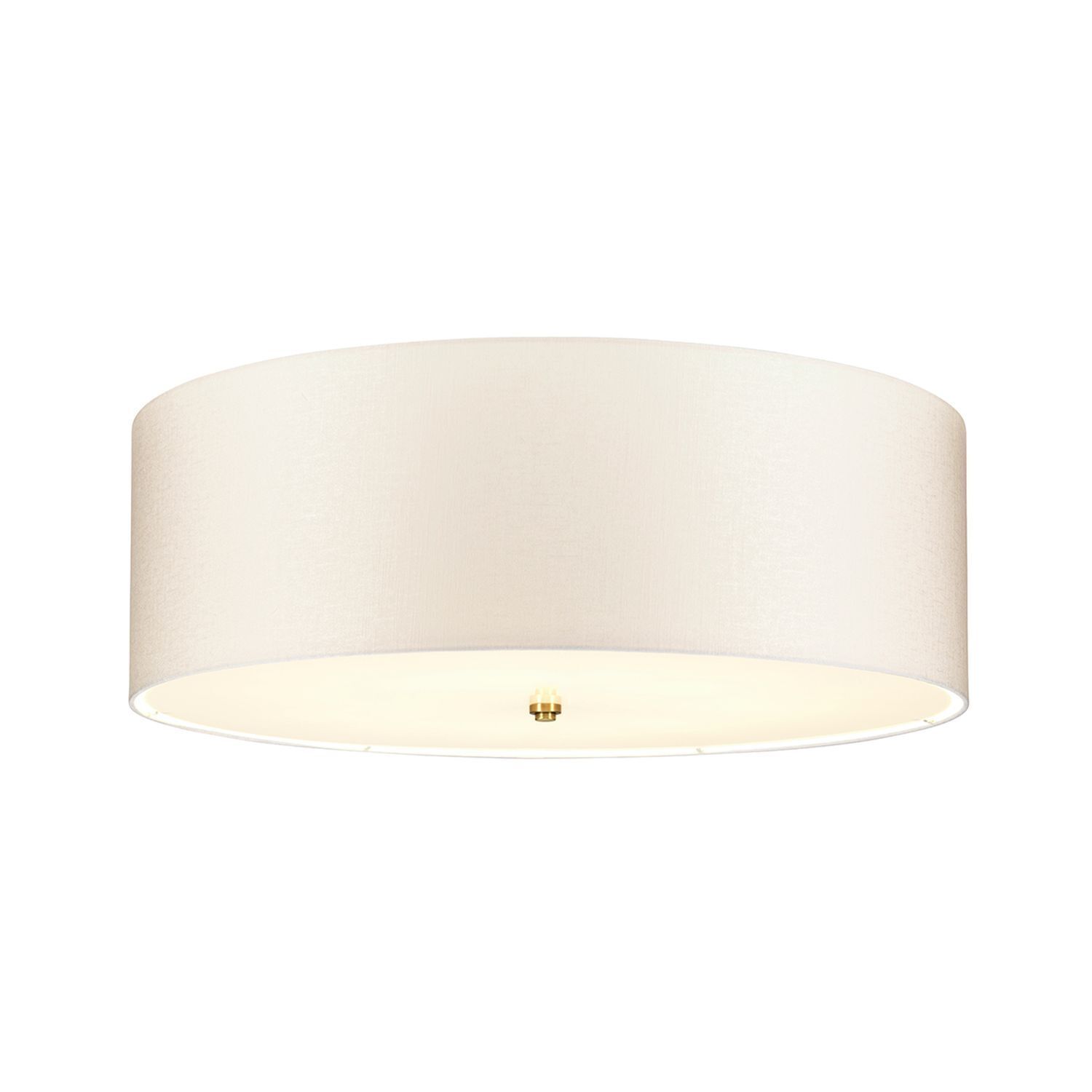 Deckenlampe Stoff groß rund Ø76cm in Creme Messing