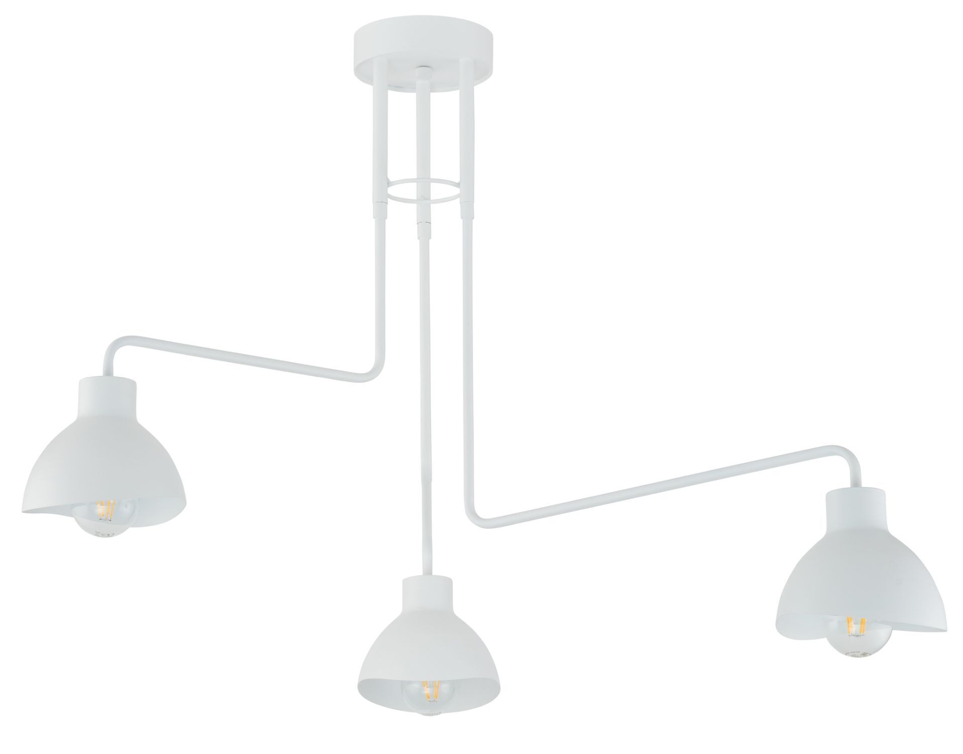 Große Deckenleuchte Weiß Metall 3-flammig E27 L:93 cm