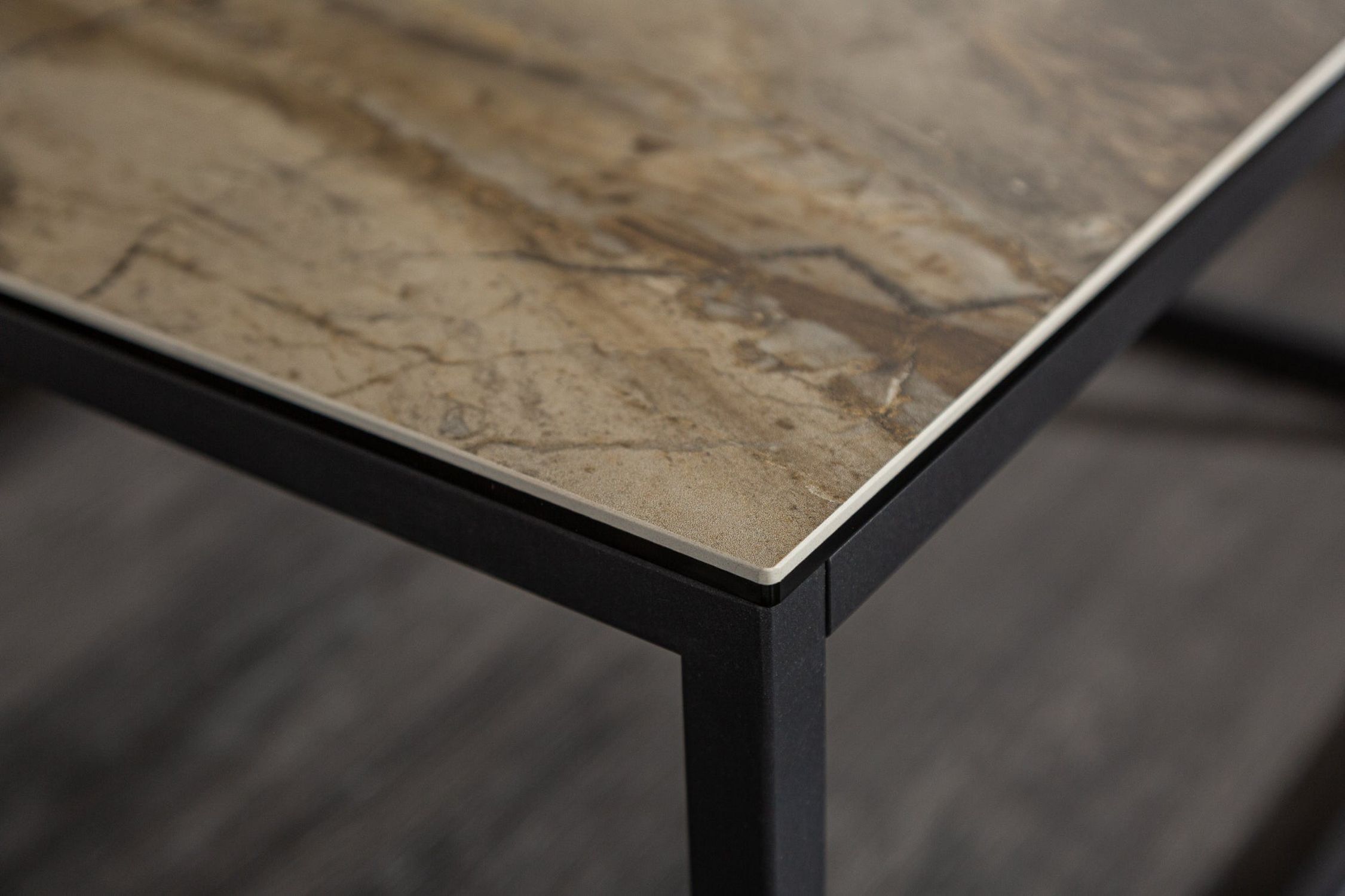 Couchtisch Keramik in Marmor Optik Schwarz 100x60 cm