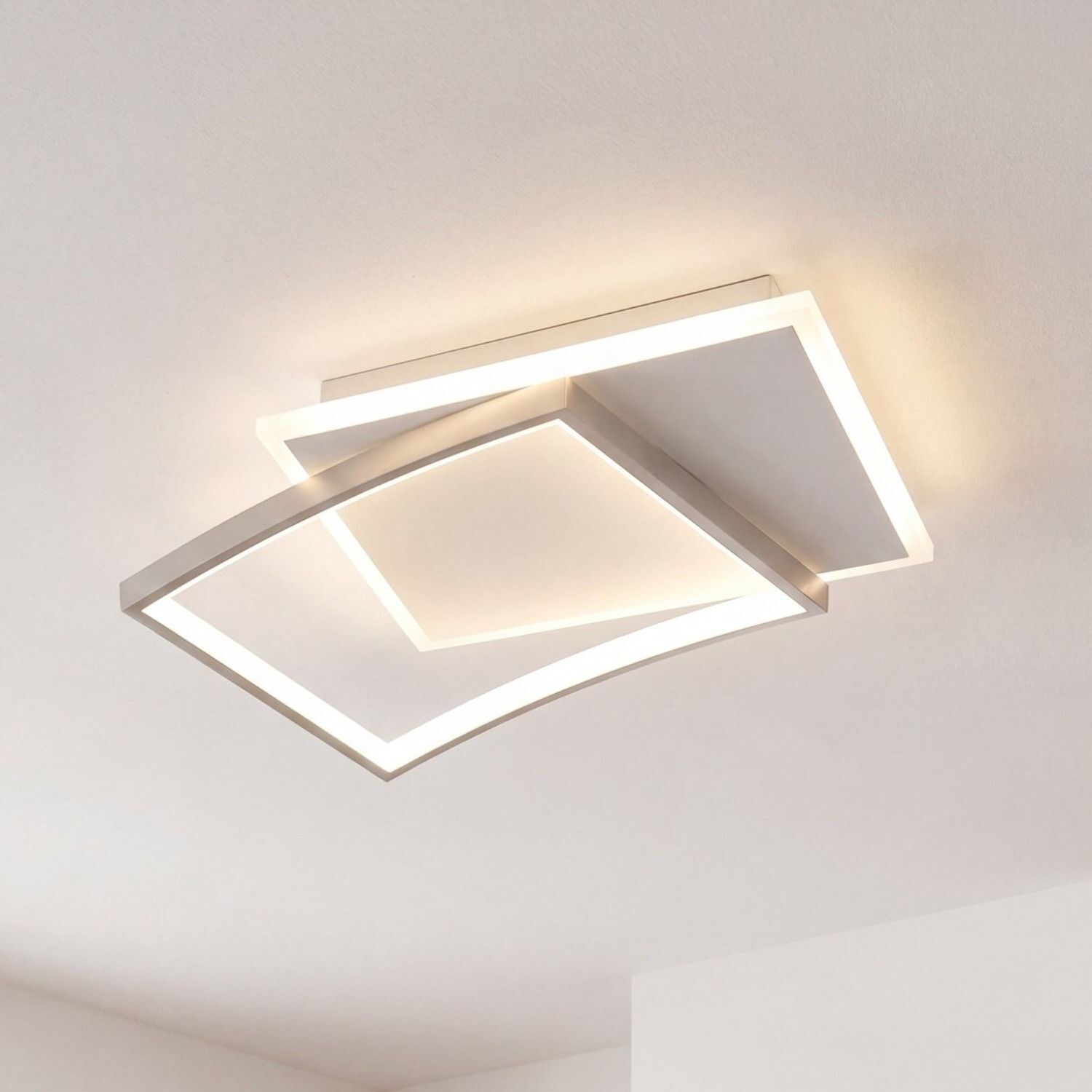 Deckenleuchte, LED-Leuchte, Moderne Leuchte, weiß, Geometrisch