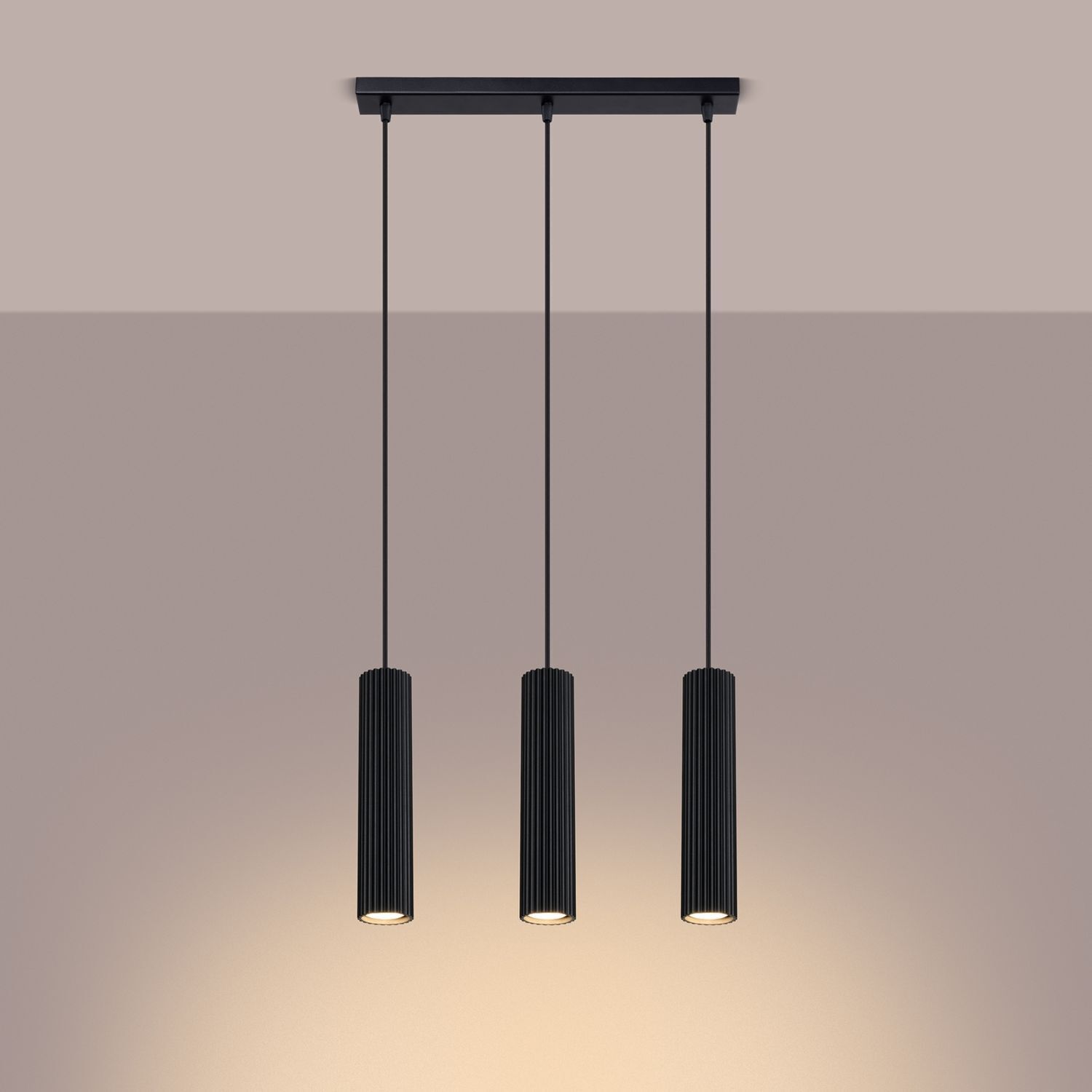 Pendelleuchte 3-flammig GU10 B: 45 cm Schwarz Modern BERTA