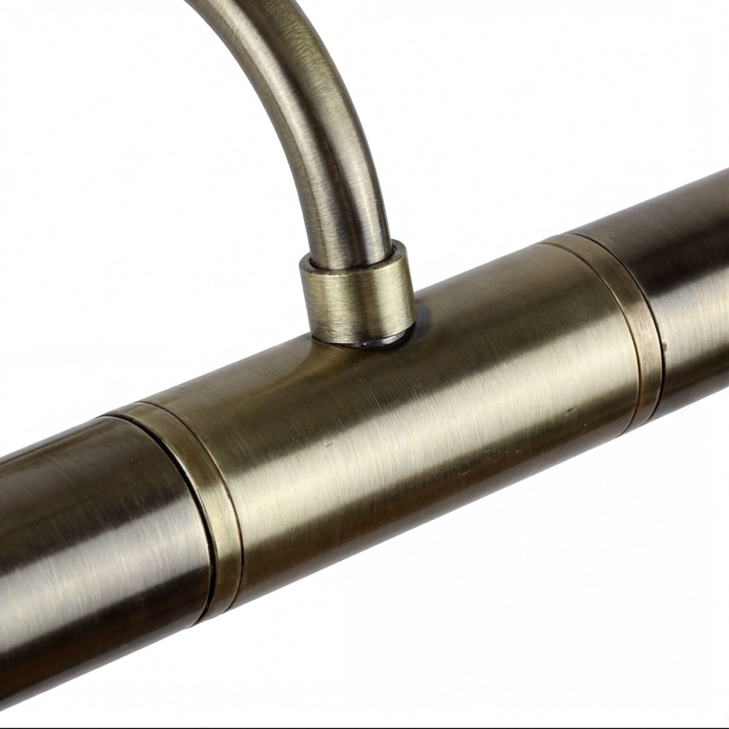 Bilderlampe verstellbar B: 35 cm 2x G9 in Messing antik Edelstahl, Armatur, Metallrohr, Rohrverbindungsstück, Bauarmatur