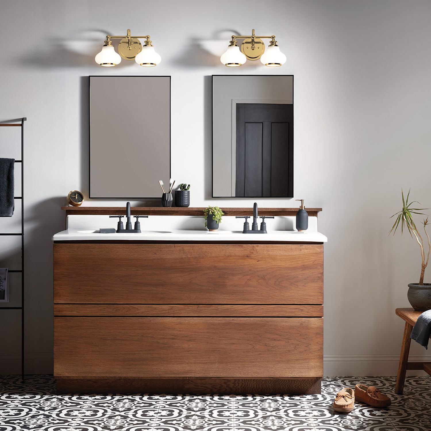 Sinken, Waschbeckenhahn, Drinnen, Innenarchitektur, Doppeltes Waschbecken