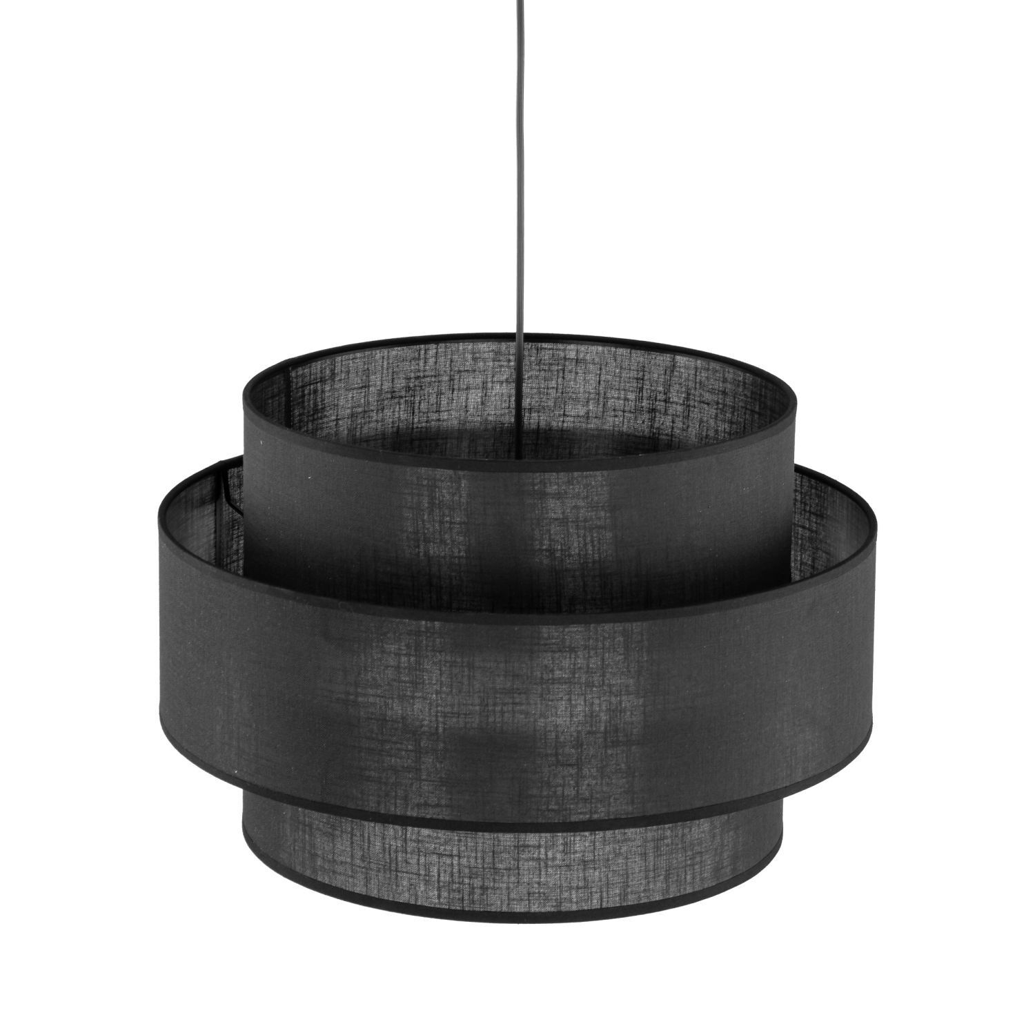 Hängelampe Schwarz Ø 50 cm H: max. 160 cm Stoff Metall E27