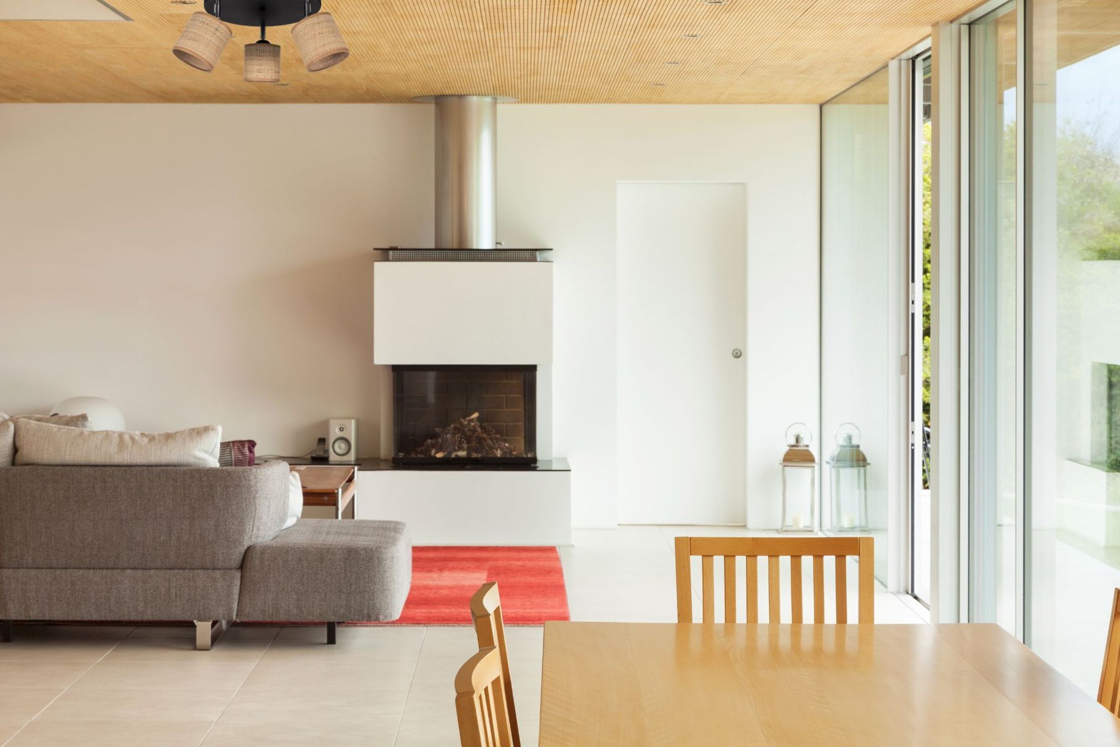 Flexibler Deckenspot Stoff blendarm Braun E27 3-flammig Innenarchitektur, Inneneinrichtung, Kamin, Tabelle, Wohnzimmer