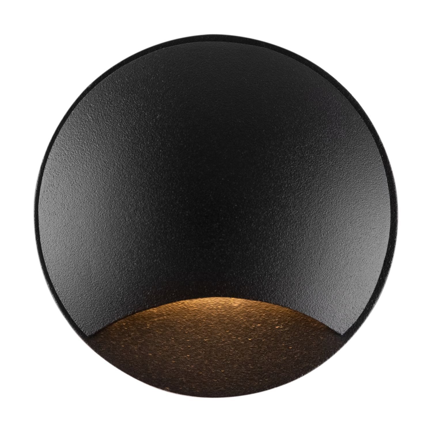 LED Einbauleuchte Wand Aluminium Ø 6,2 cm IP65 Schwarz Sphäre, Fotografie