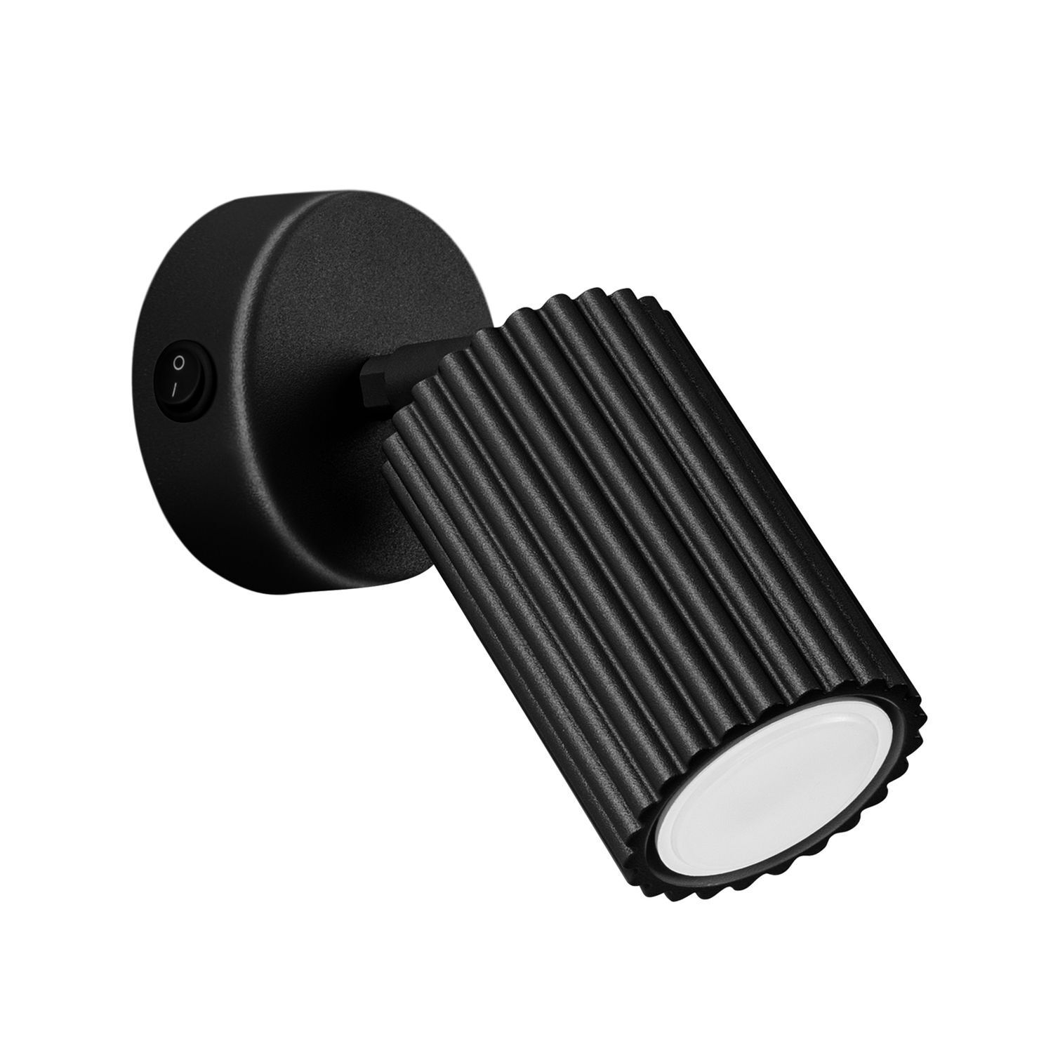 Wandspot Schwarz GU10 B: 8 cm klein schwenkbar Modern Alu