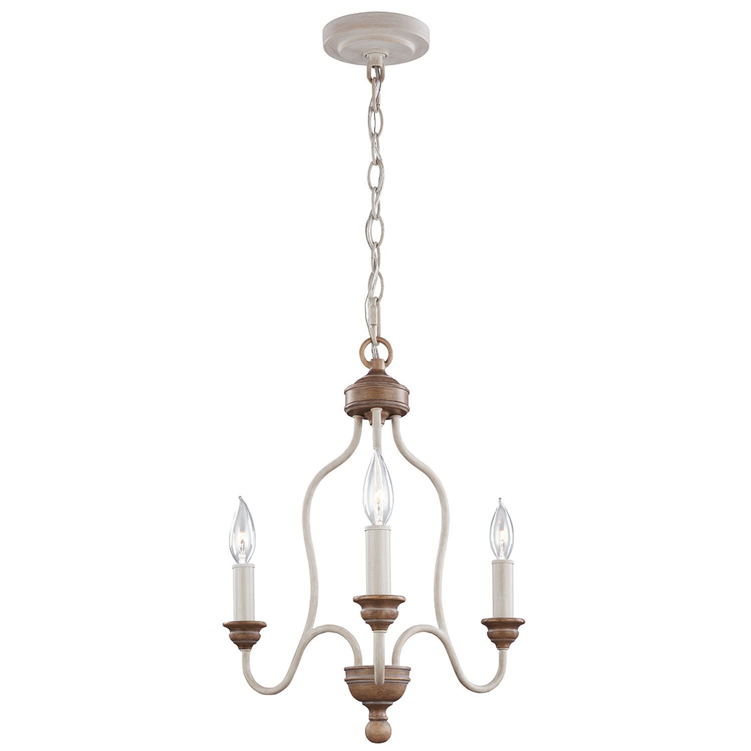 Kronleuchter CANDELA 8 Shabby Weiß 3-flmg Lampe