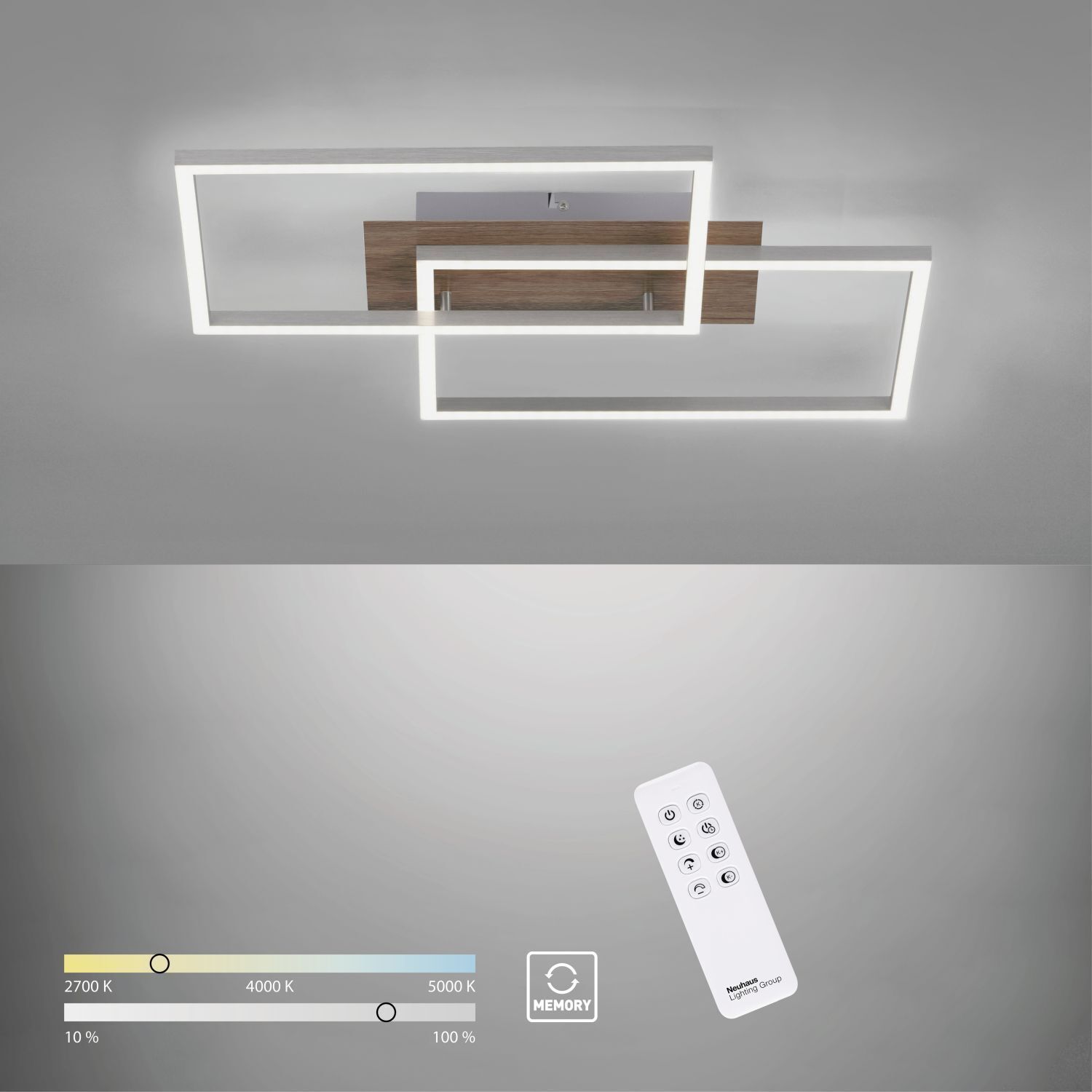 LED Deckenlampe Natur L:50,4 cm 2700-5000 K dimmbar