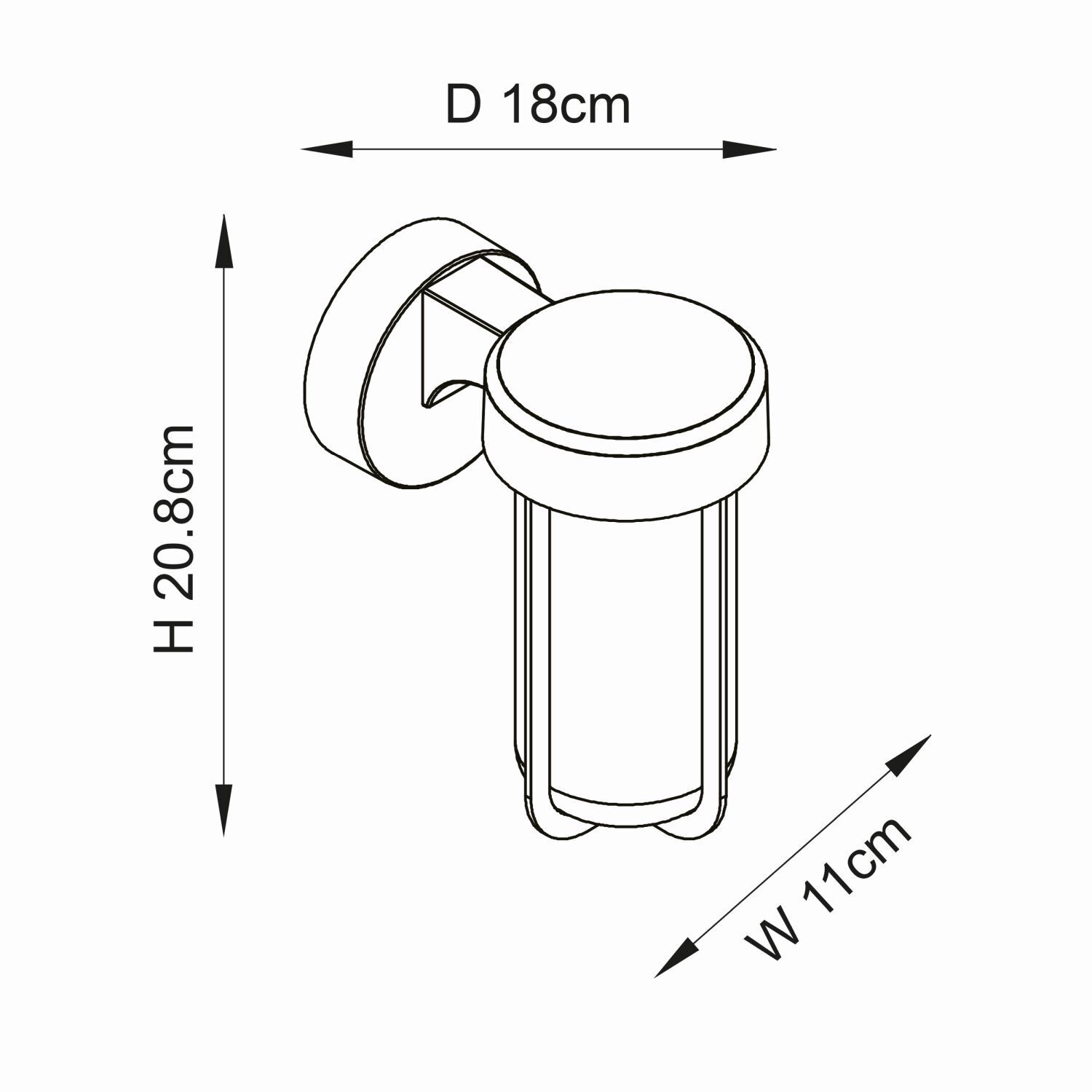 Wandlampe außen IP44 H: 20,8 cm Alu Glas E27 in Silber